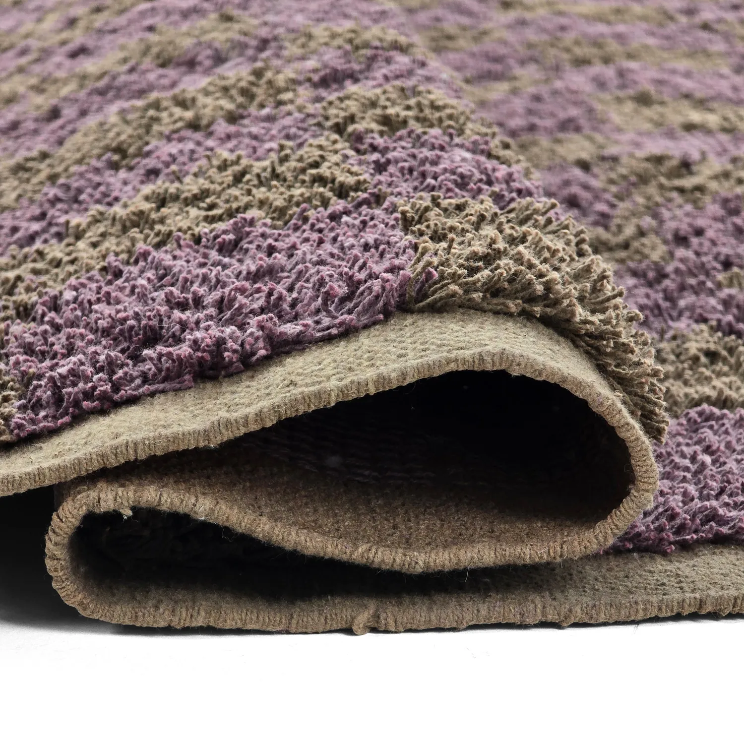 Ryamattor - Elsey Natural Cotton Shaggy (brun/lila)