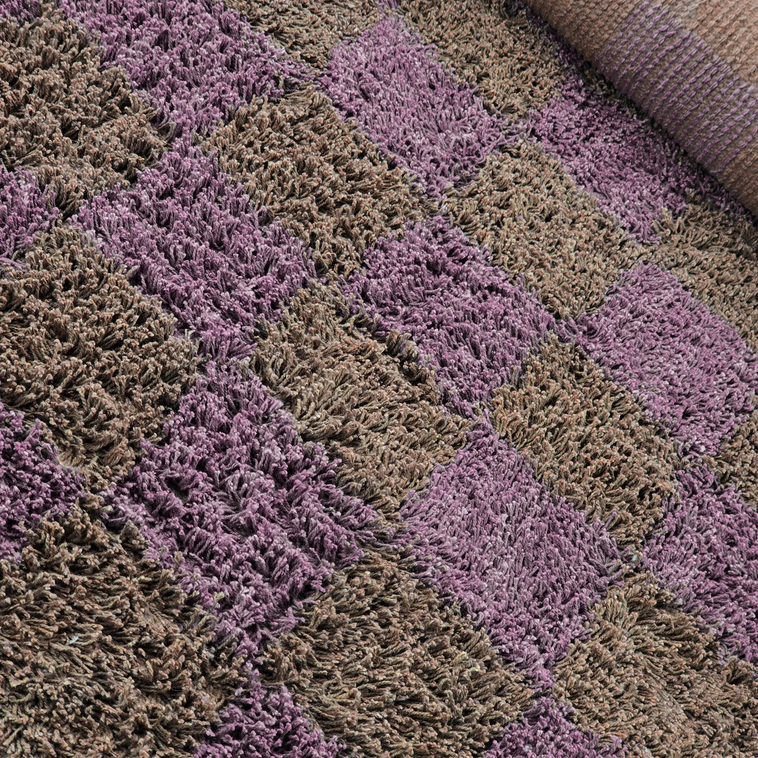 Ryamattor - Elsey Natural Cotton Shaggy (brun/lila)