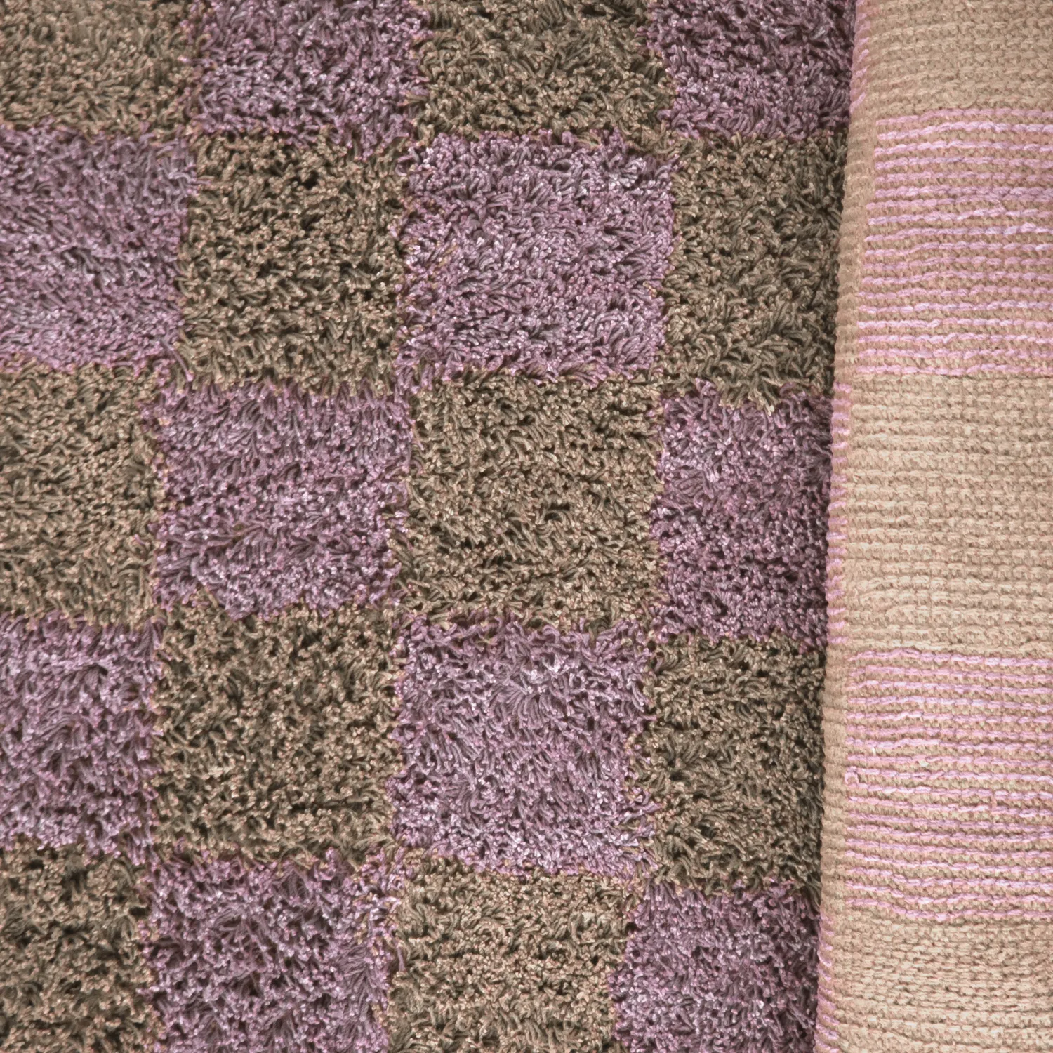 Ryamattor - Elsey Natural Cotton Shaggy (brun/lila)