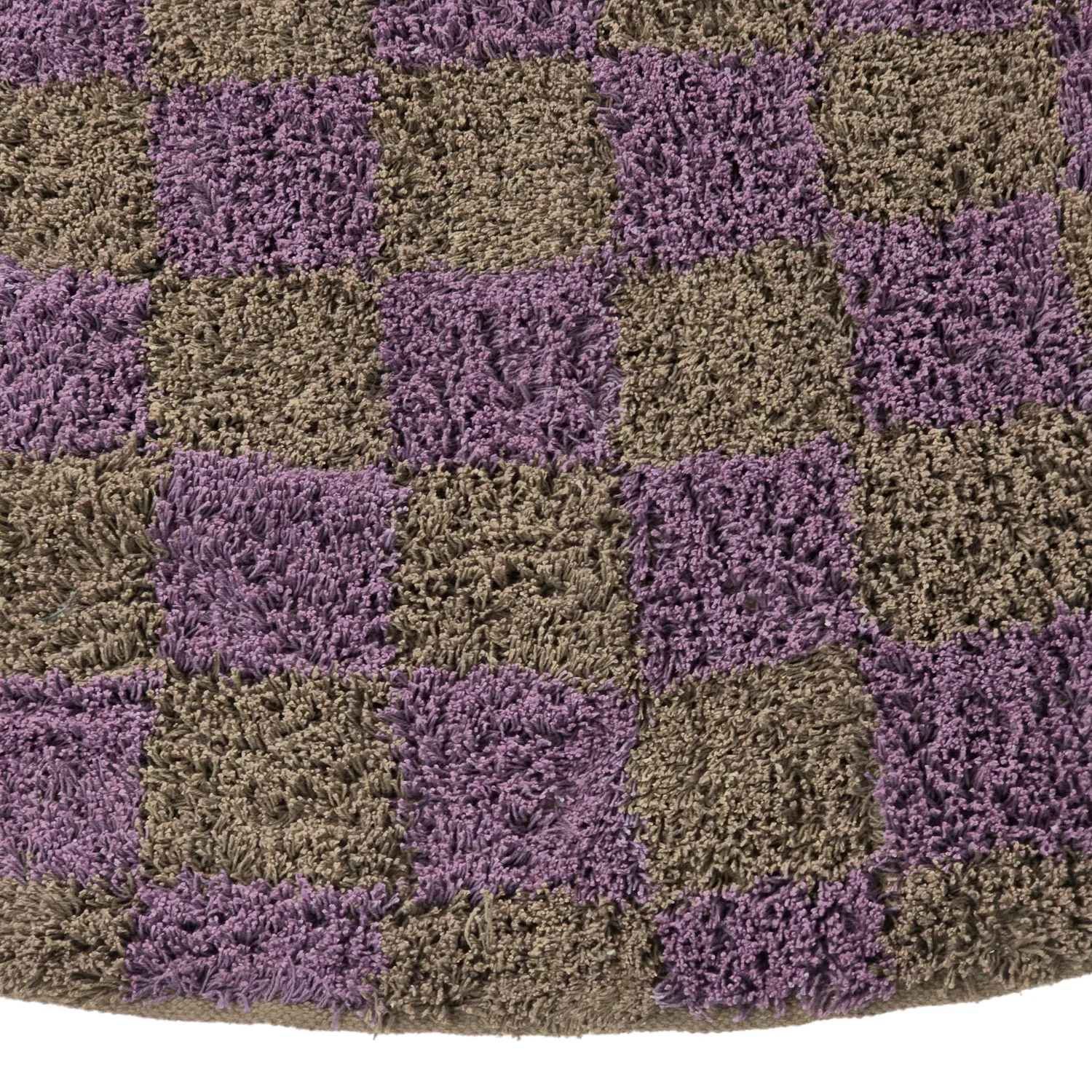 Rund matta - Elsey Natural Cotton Shaggy (brun/lila)