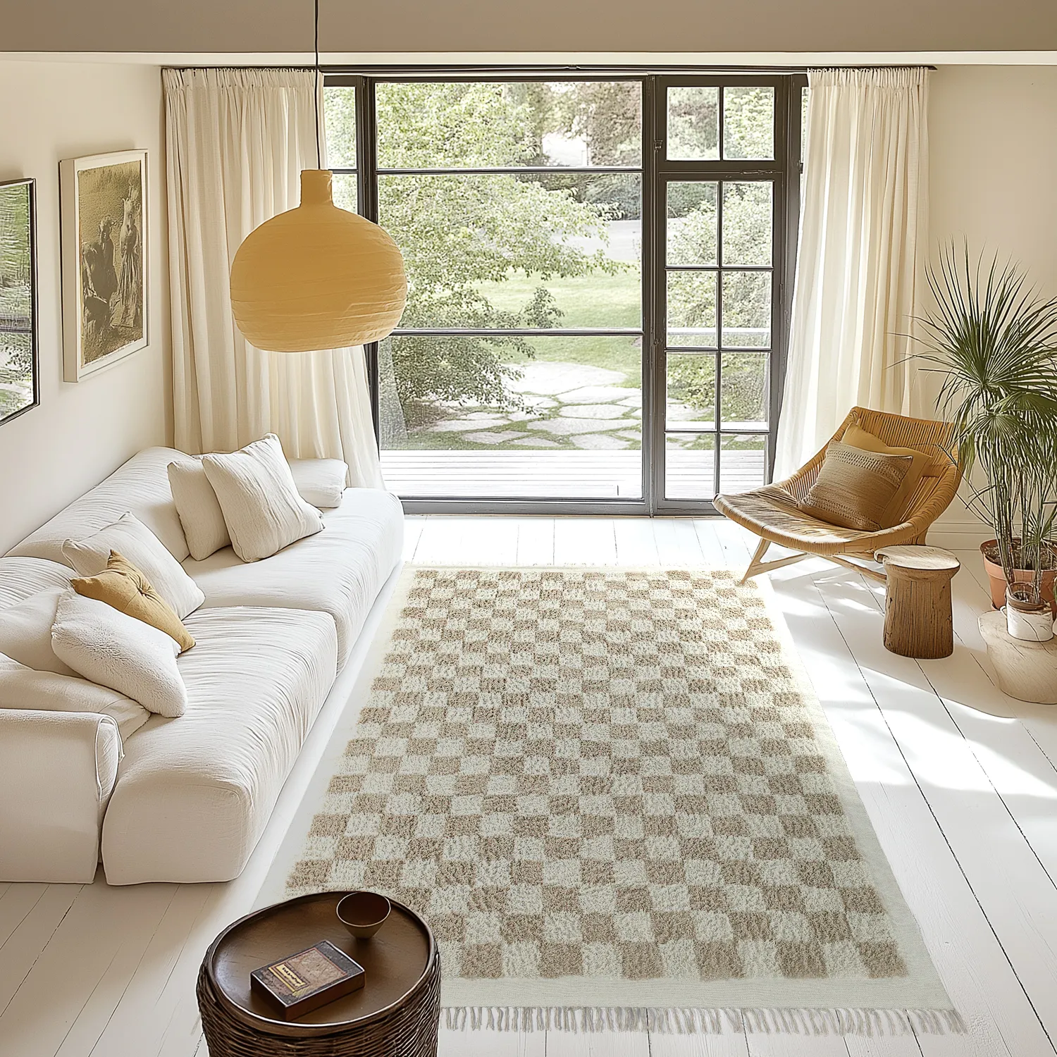Ryamattor - Elsey Natural Cotton Shaggy (cream/sand)