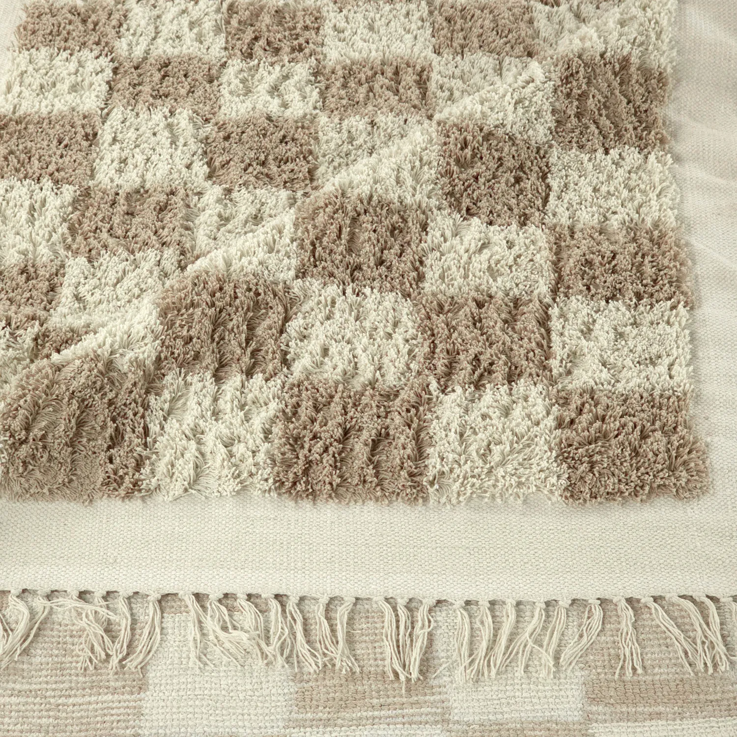 Ryamattor - Elsey Natural Cotton Shaggy (cream/sand)