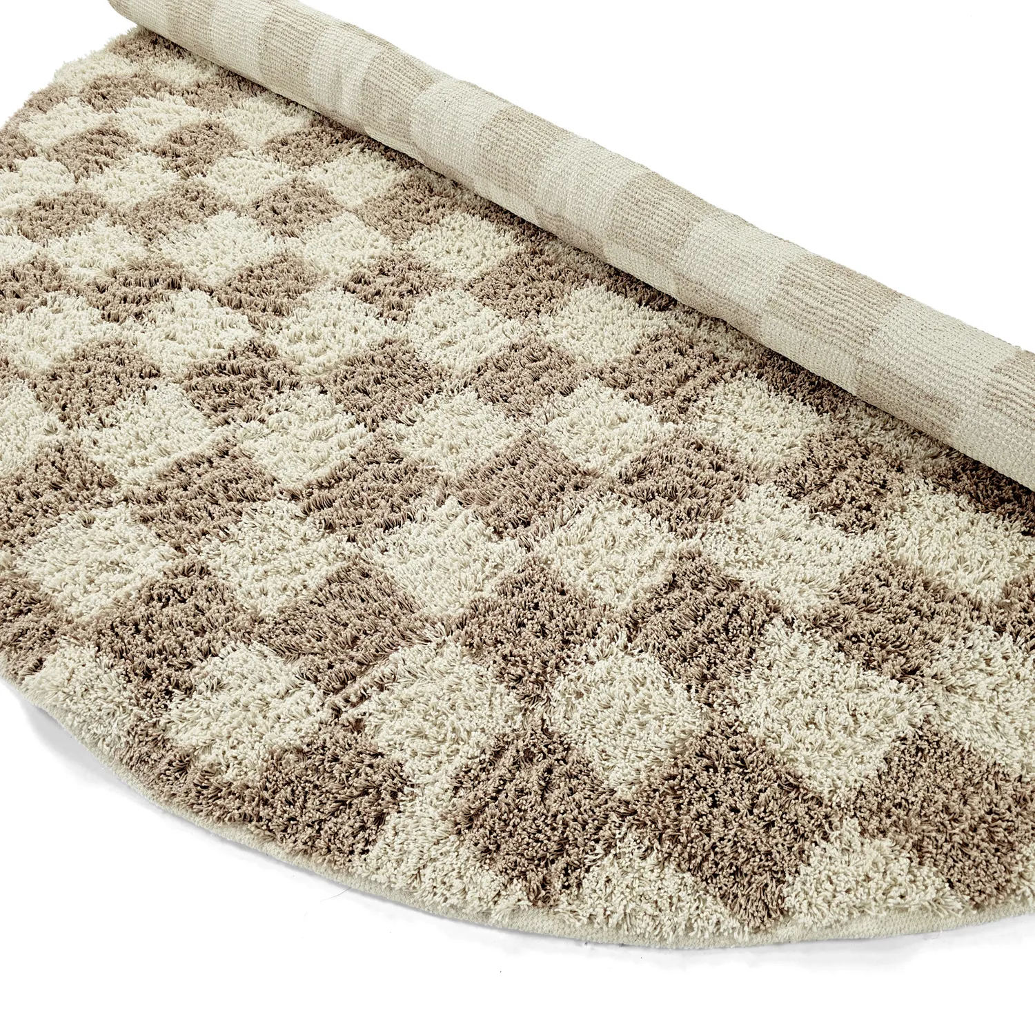 Rund matta - Elsey Natural Cotton Shaggy (cream/sand)