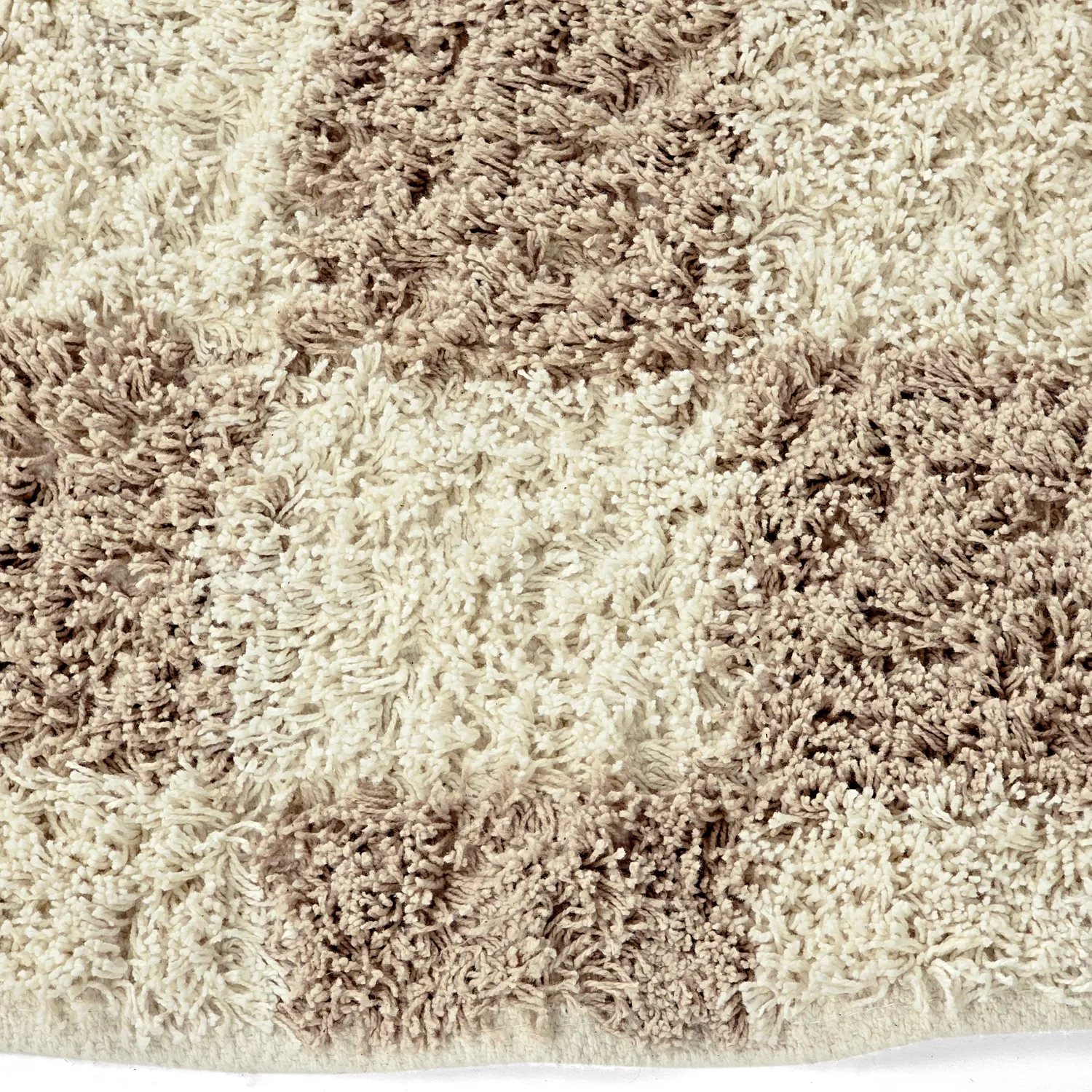 Rund matta - Elsey Natural Cotton Shaggy (cream/sand)