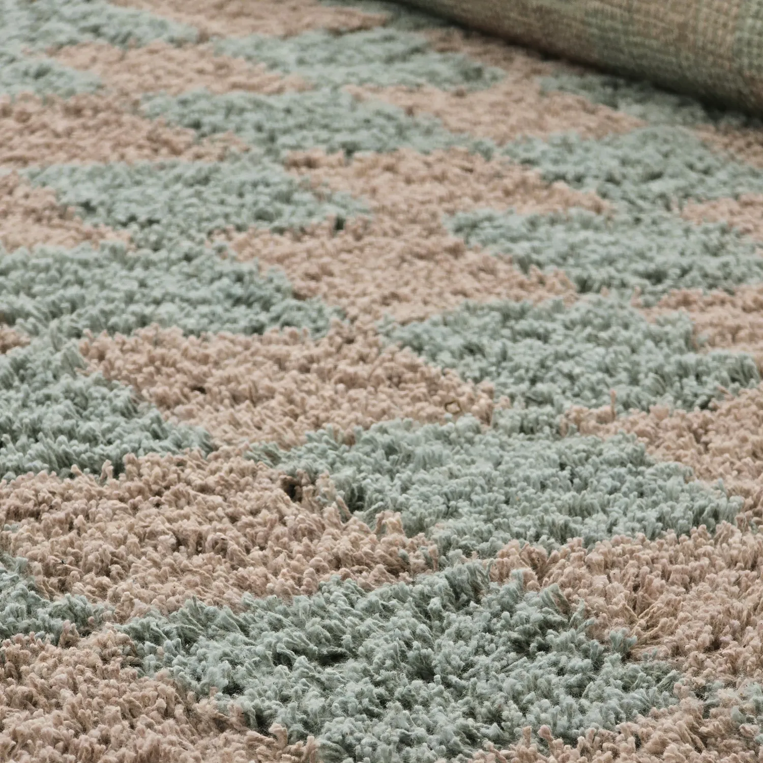 Ryamattor - Elsey Natural Cotton Shaggy (grå/rosa)