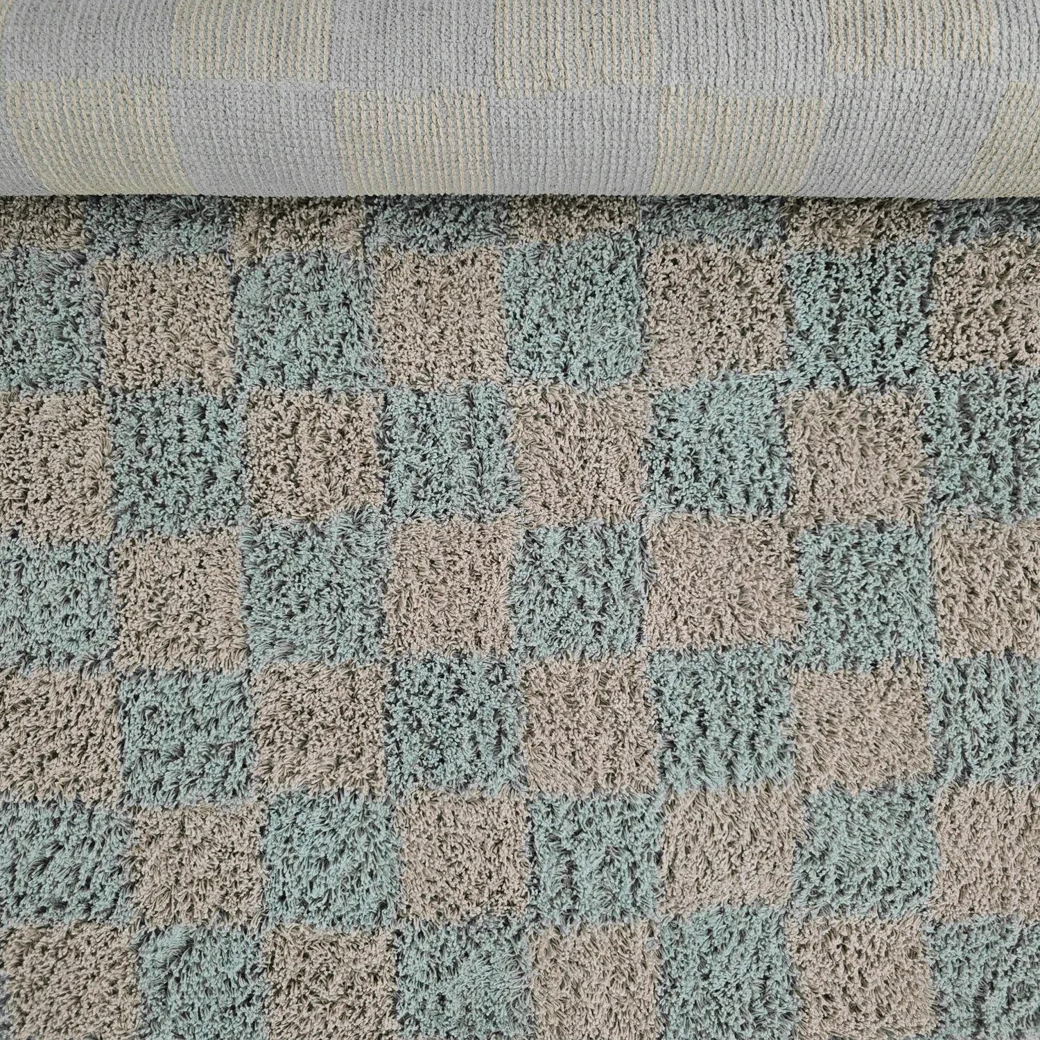 Ryamattor - Elsey Natural Cotton Shaggy (grå/rosa)