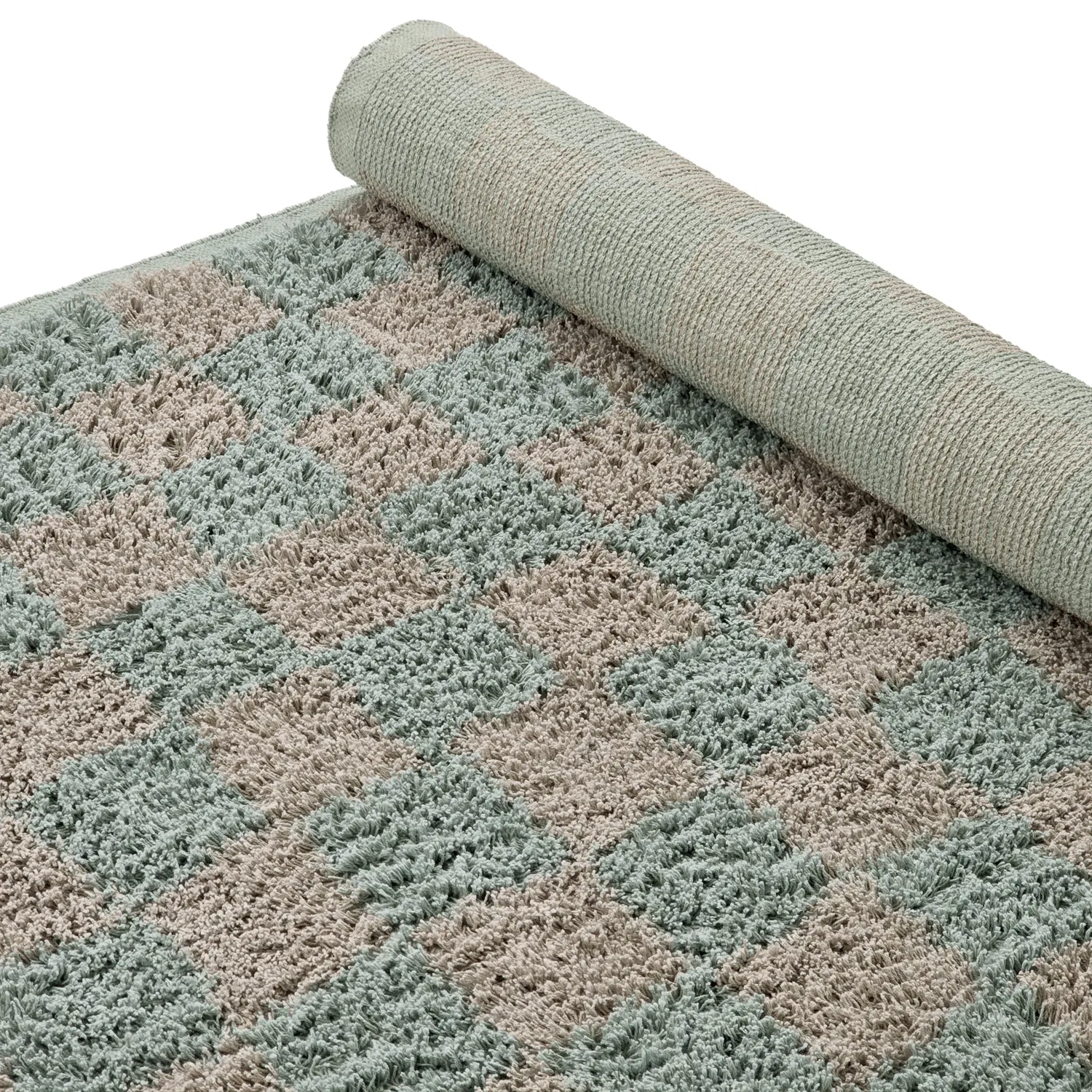 Ryamattor - Elsey Natural Cotton Shaggy (grå/rosa)