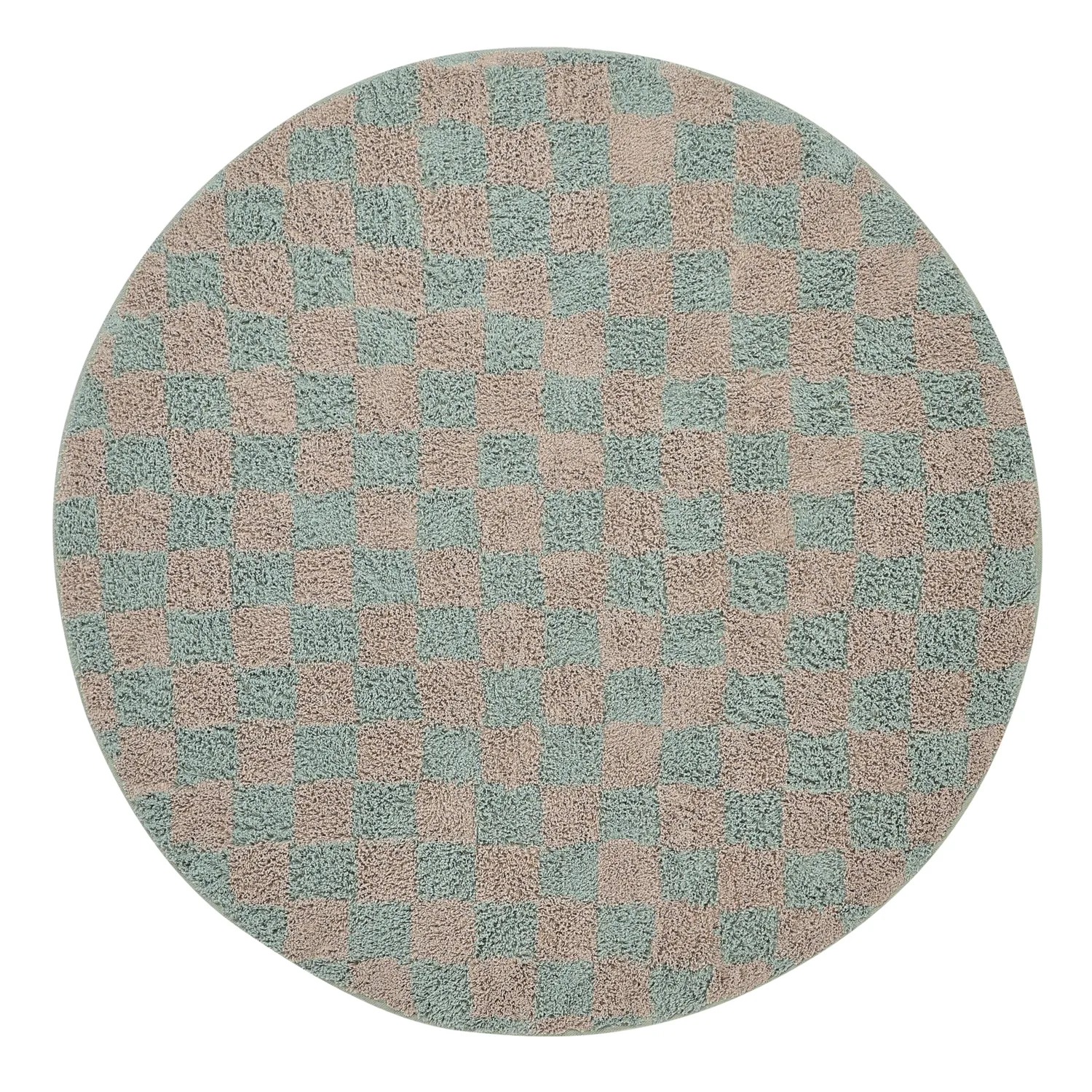 Rund matta - Elsey Natural Cotton Shaggy (grå/rosa)