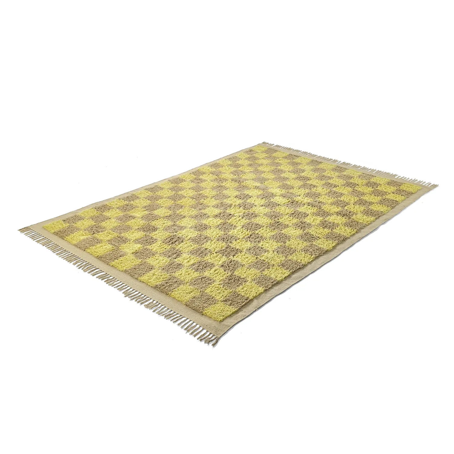 Ryamattor - Elsey Natural Cotton Shaggy (gul/beige)