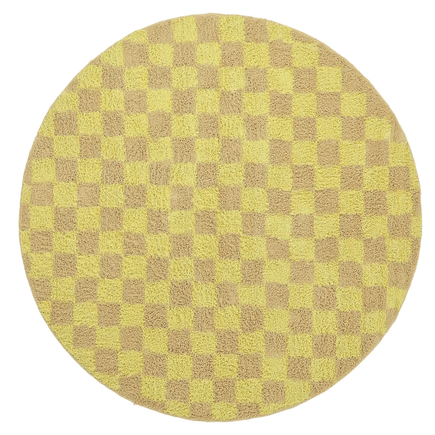 Rund matta - Elsey Natural Cotton Shaggy (gul/beige)