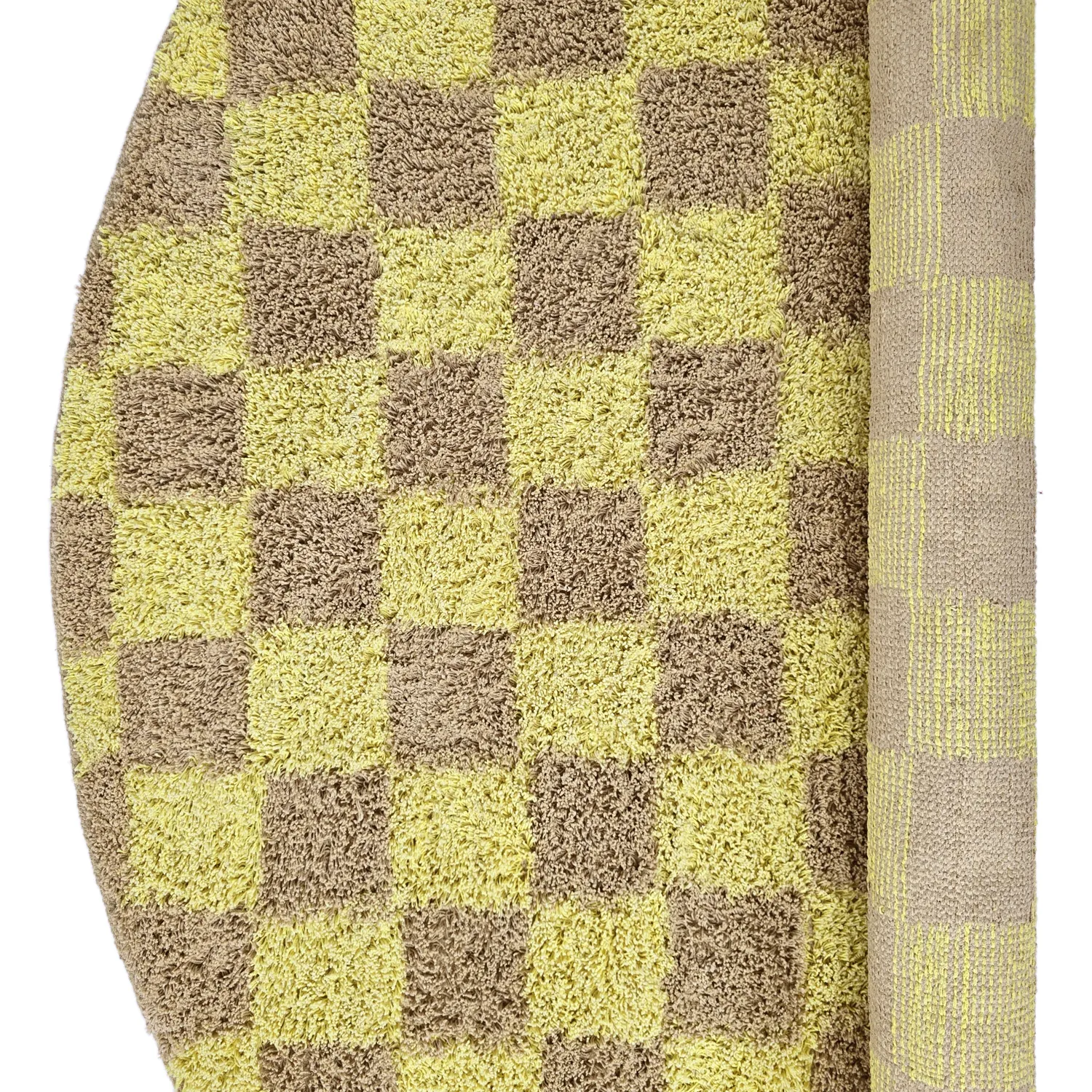 Rund matta - Elsey Natural Cotton Shaggy (gul/beige)