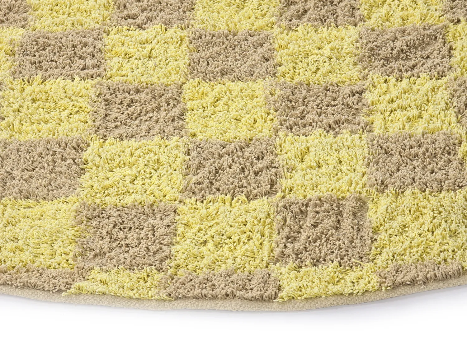 Rund matta - Elsey Natural Cotton Shaggy (gul/beige)