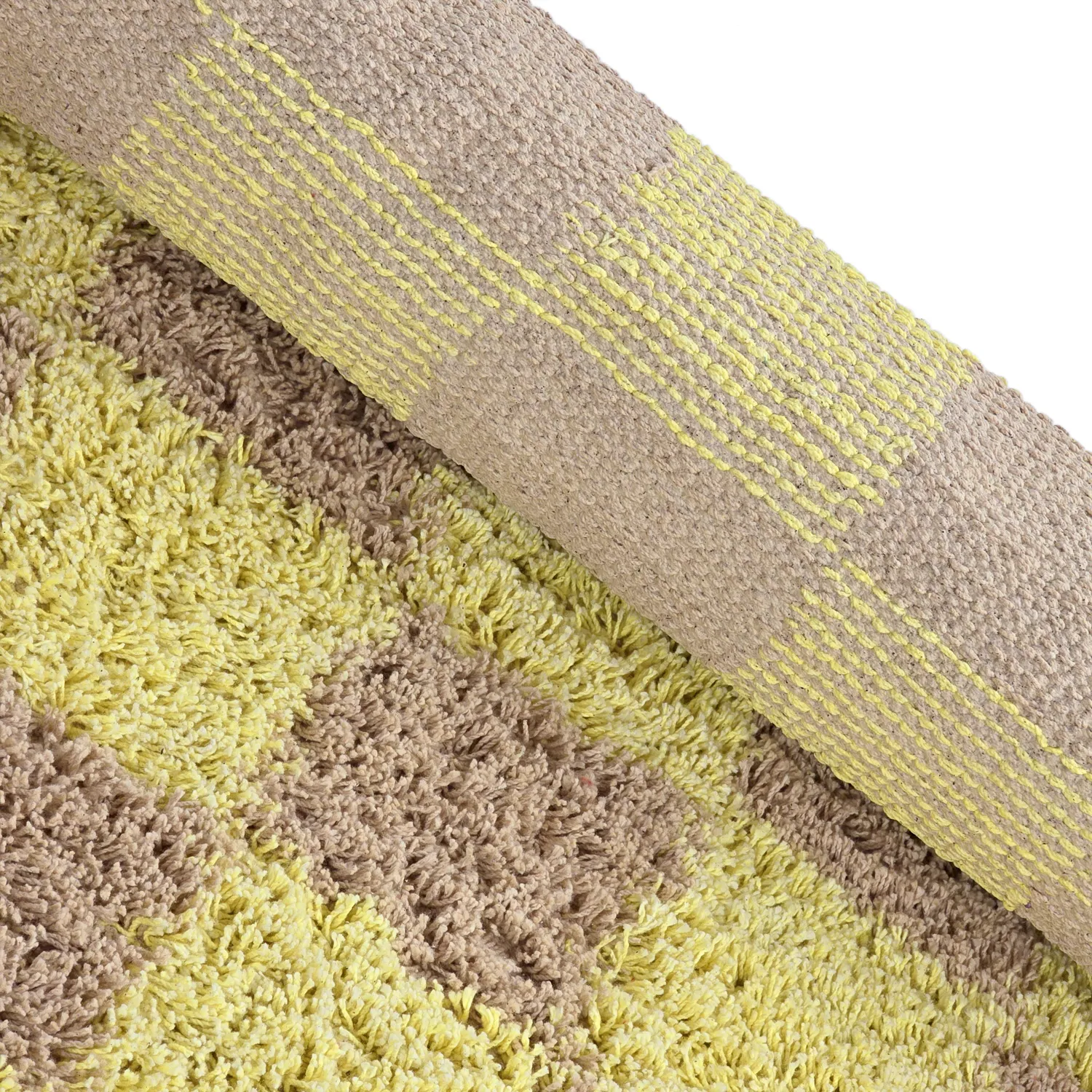 Rund matta - Elsey Natural Cotton Shaggy (gul/beige)