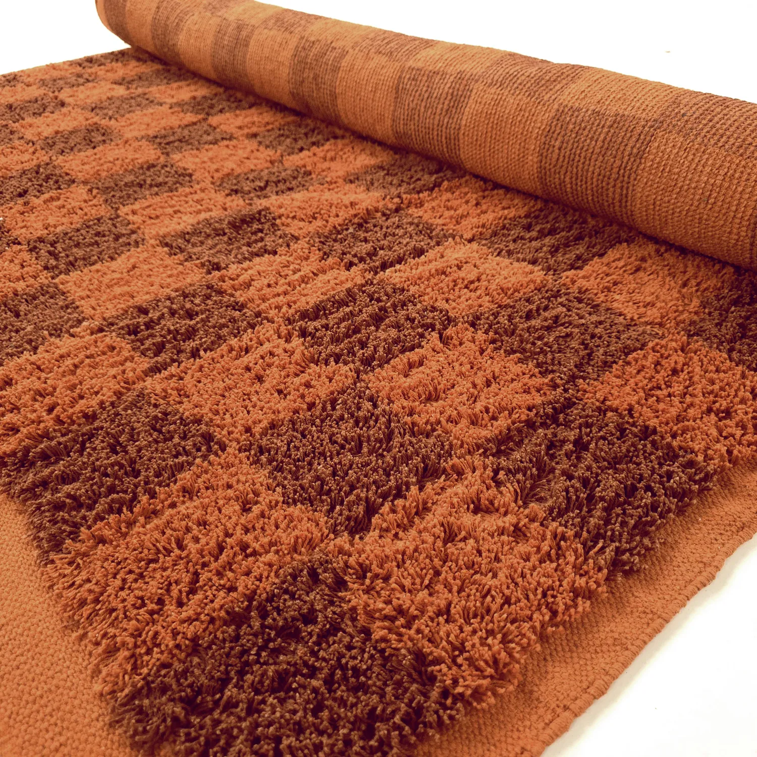 Ryamattor - Elsey Natural Cotton Shaggy (orange/röd)