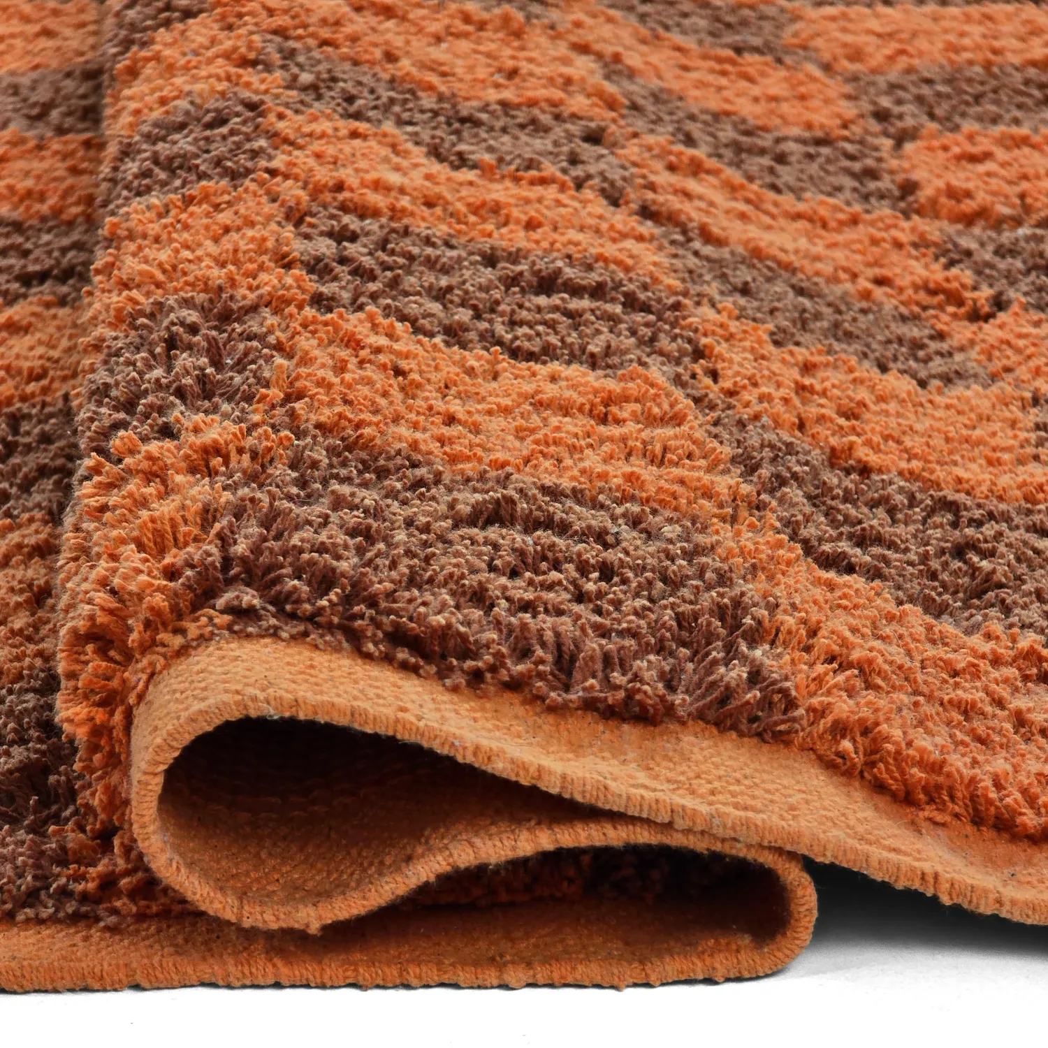 Ryamattor - Elsey Natural Cotton Shaggy (orange/röd)