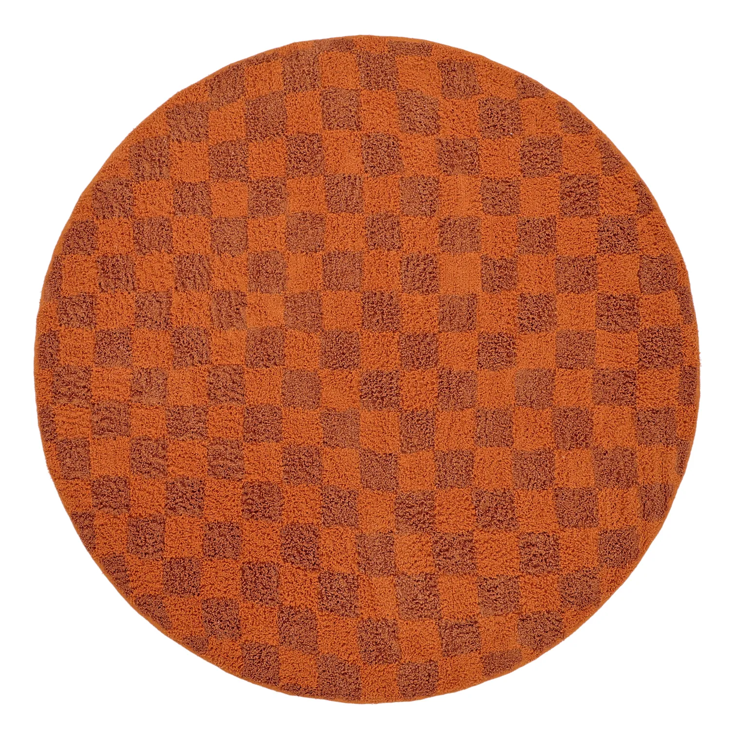 Rund matta - Elsey Natural Cotton Shaggy (orange/röd)