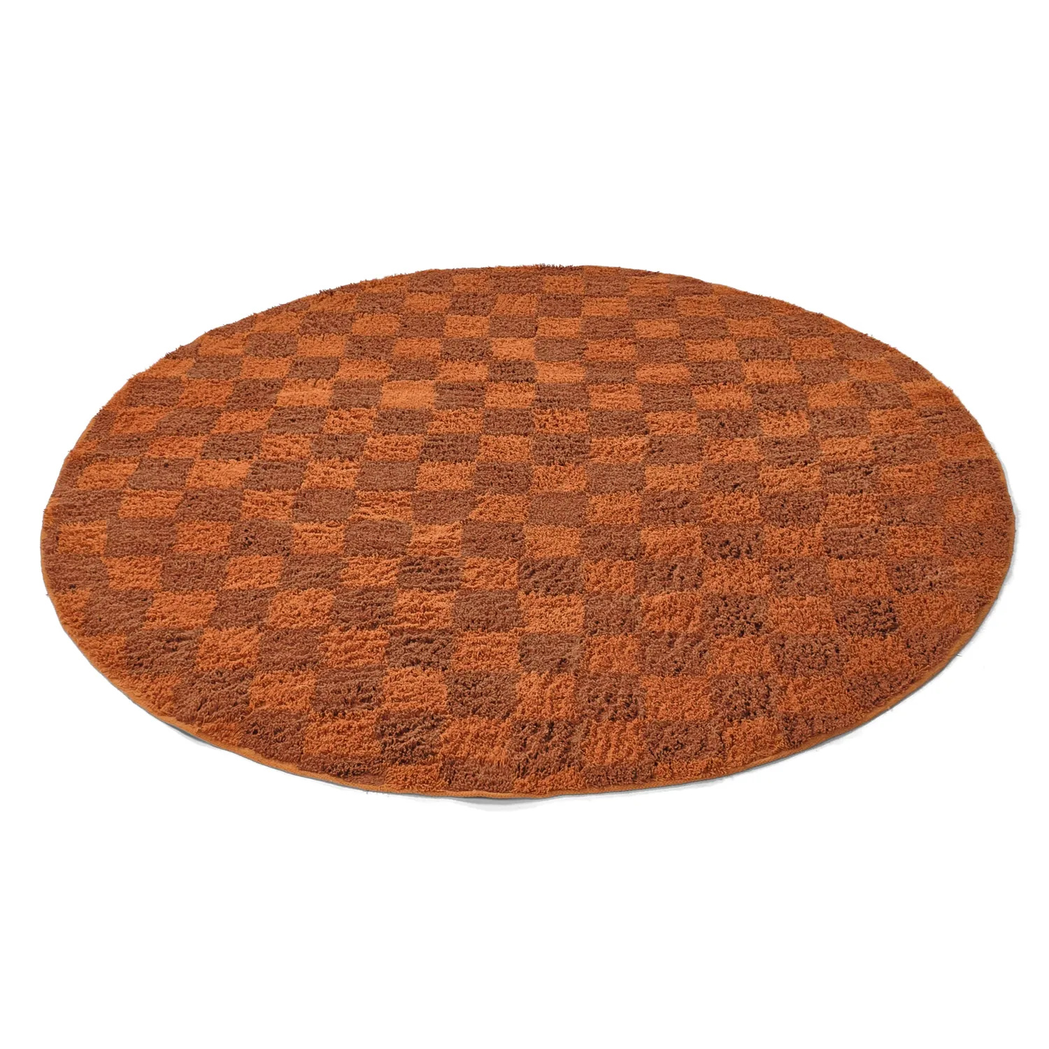 Rund matta - Elsey Natural Cotton Shaggy (orange/röd)