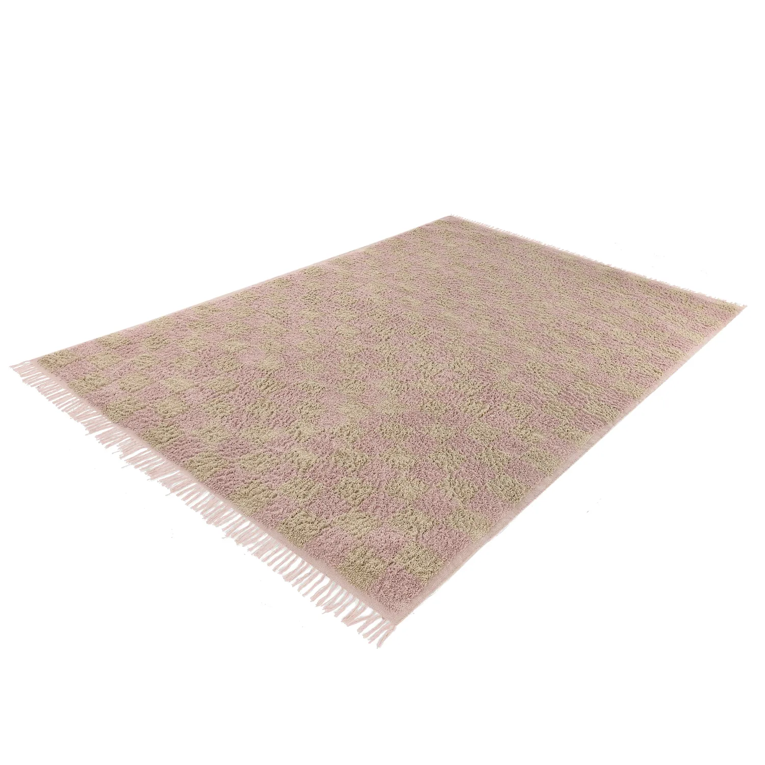 Ryamattor - Elsey Natural Cotton Shaggy (rosa/orange)