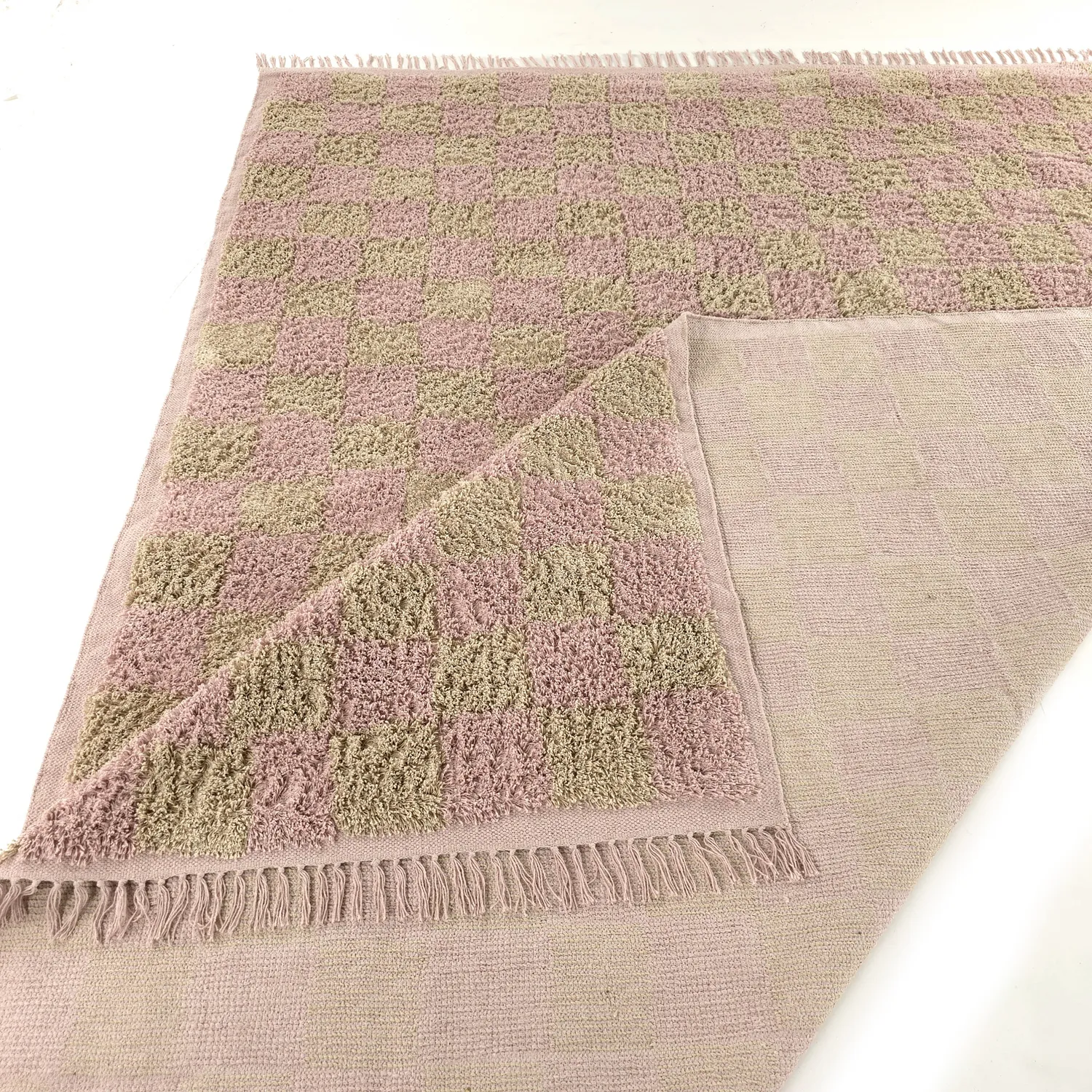 Ryamattor - Elsey Natural Cotton Shaggy (rosa/orange)