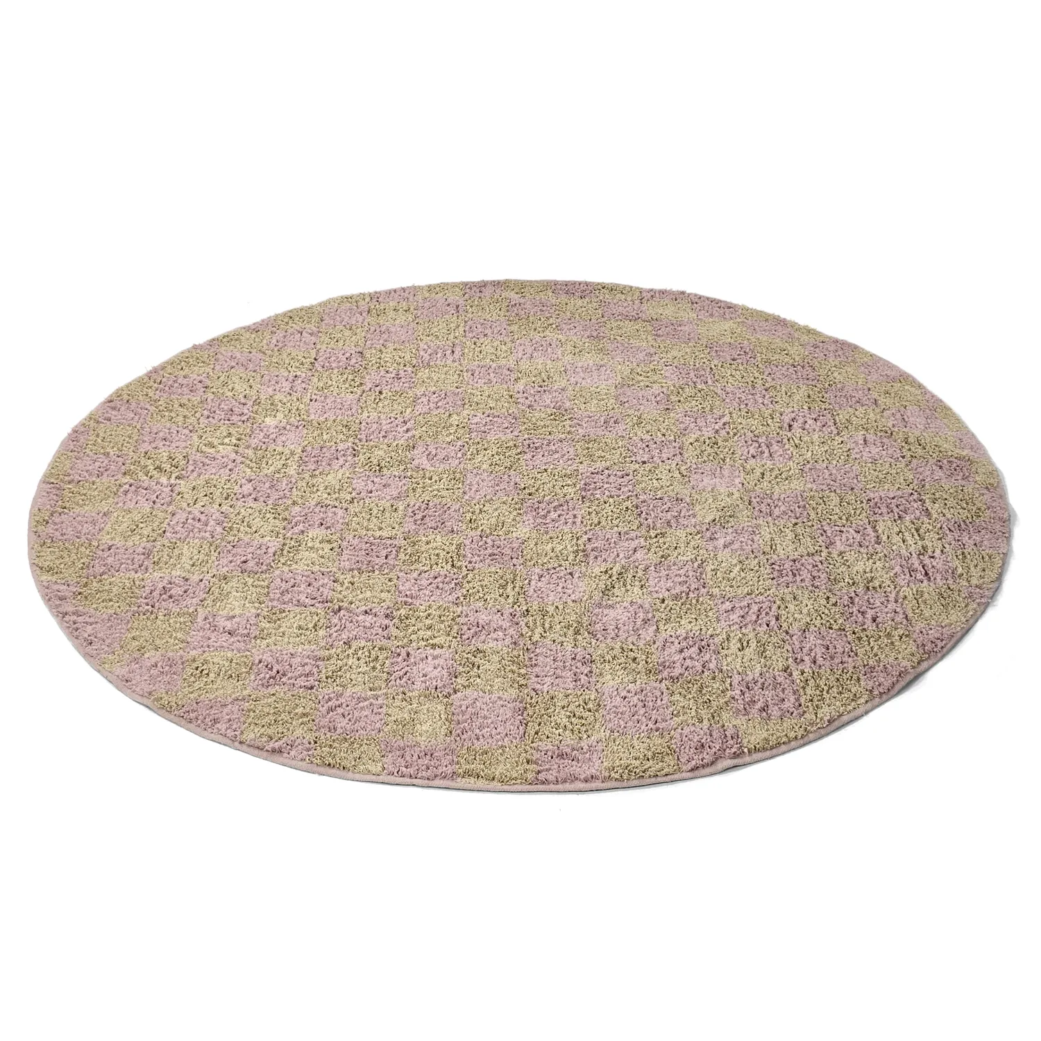 Rund matta - Elsey Natural Cotton Shaggy (rosa/orange)