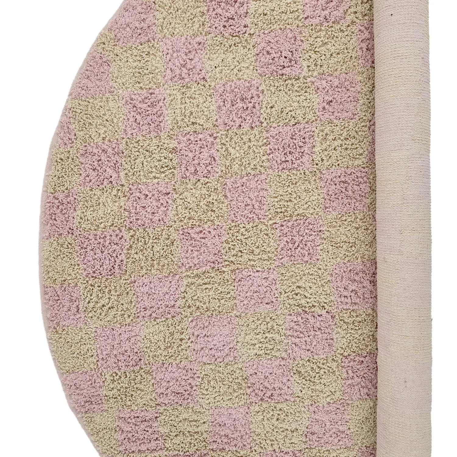 Rund matta - Elsey Natural Cotton Shaggy (rosa/orange)