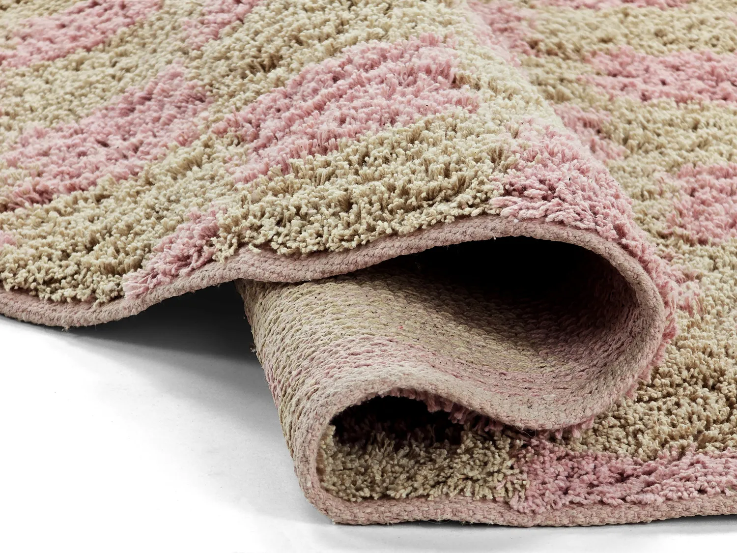 Rund matta - Elsey Natural Cotton Shaggy (rosa/orange)