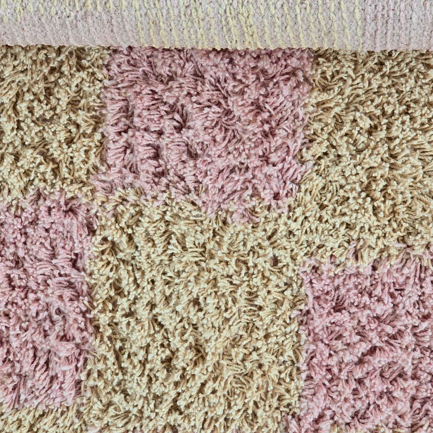Rund matta - Elsey Natural Cotton Shaggy (rosa/orange)