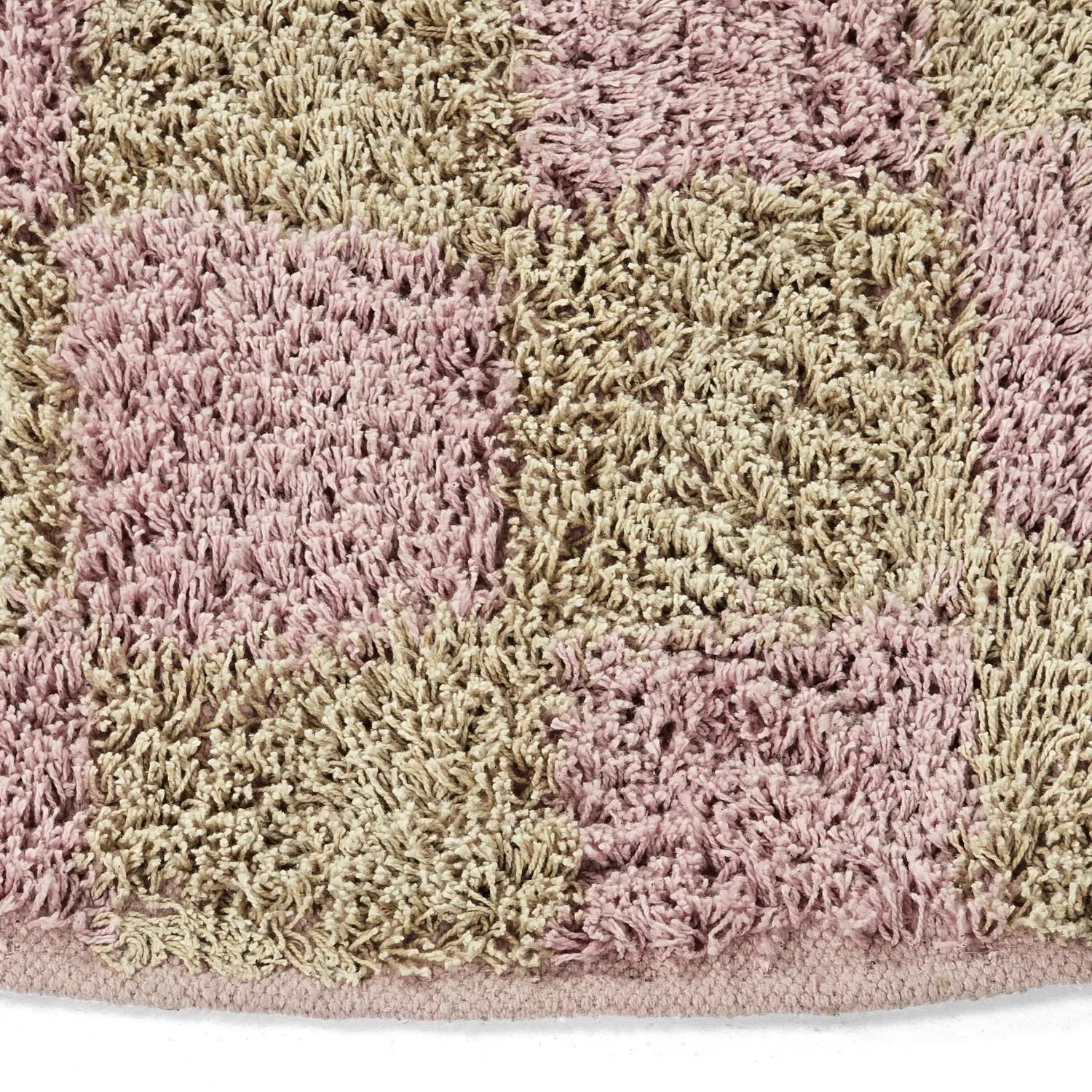 Rund matta - Elsey Natural Cotton Shaggy (rosa/orange)