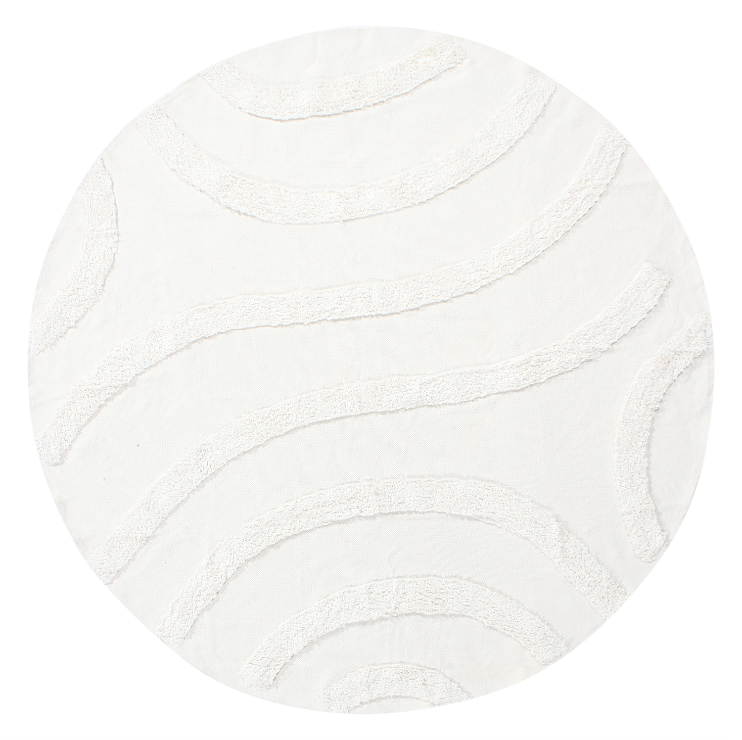 rund matta - emilia natural cotton shaggy (offwhite) (storlek: ø 160 cm)