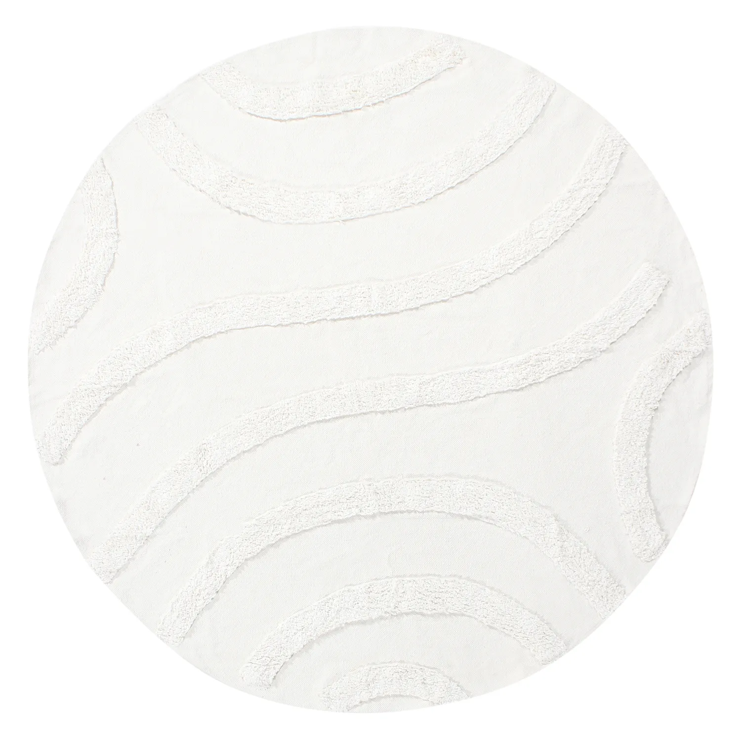 Rund matta - Emilia Natural Cotton Shaggy (offwhite)