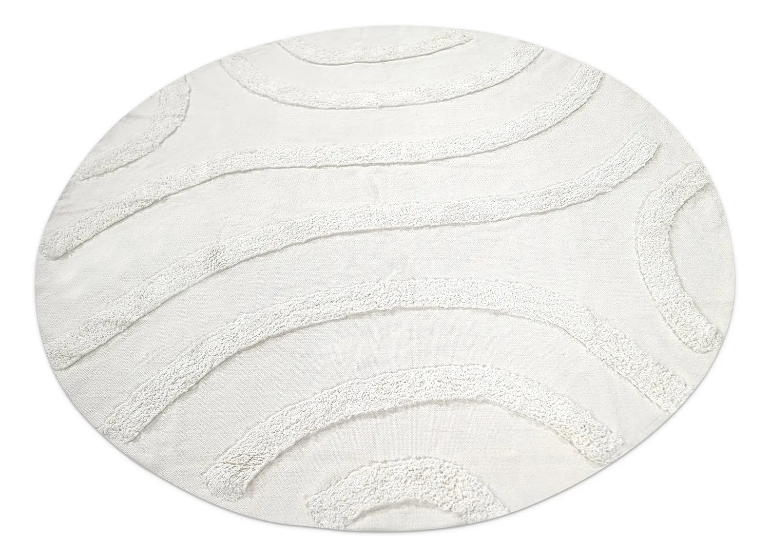 Rund matta - Emilia Natural Cotton Shaggy (offwhite)