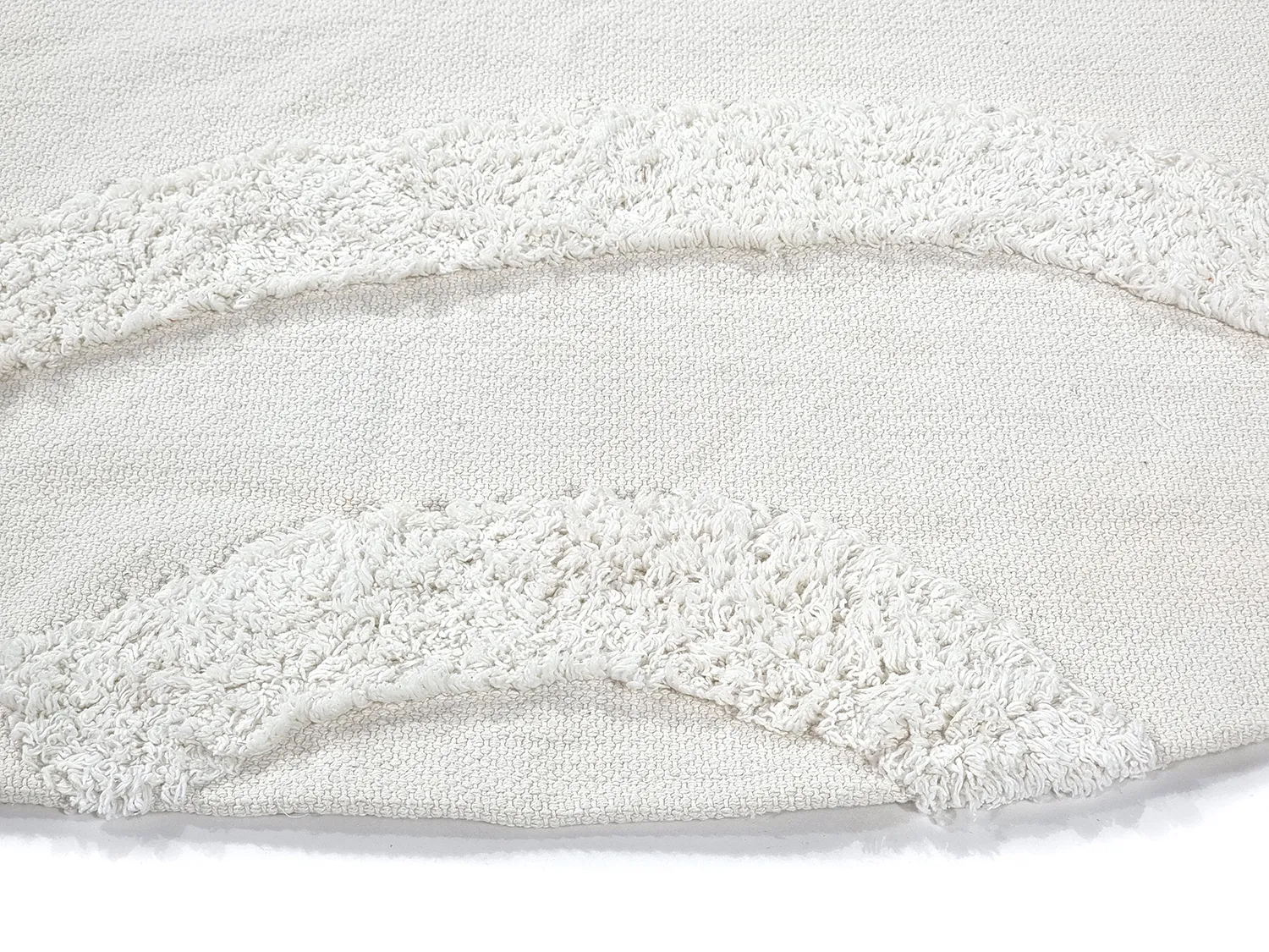 Rund matta - Emilia Natural Cotton Shaggy (offwhite)