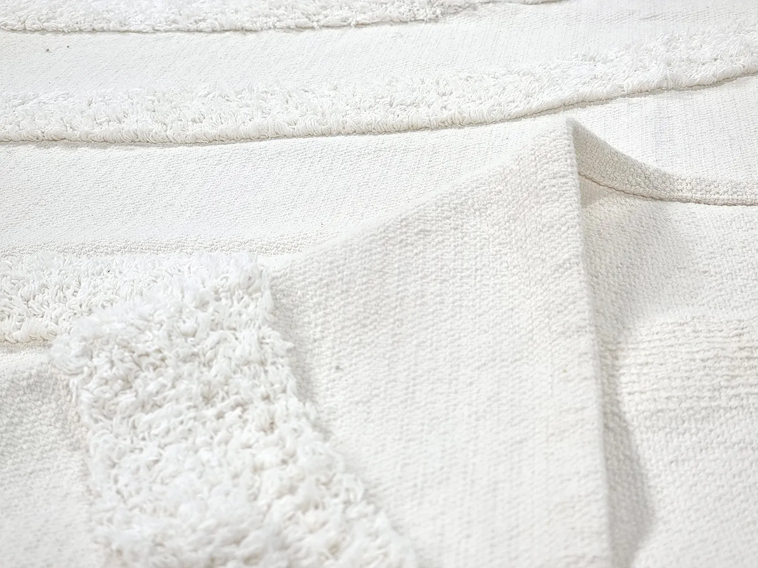 Rund matta - Emilia Natural Cotton Shaggy (offwhite)