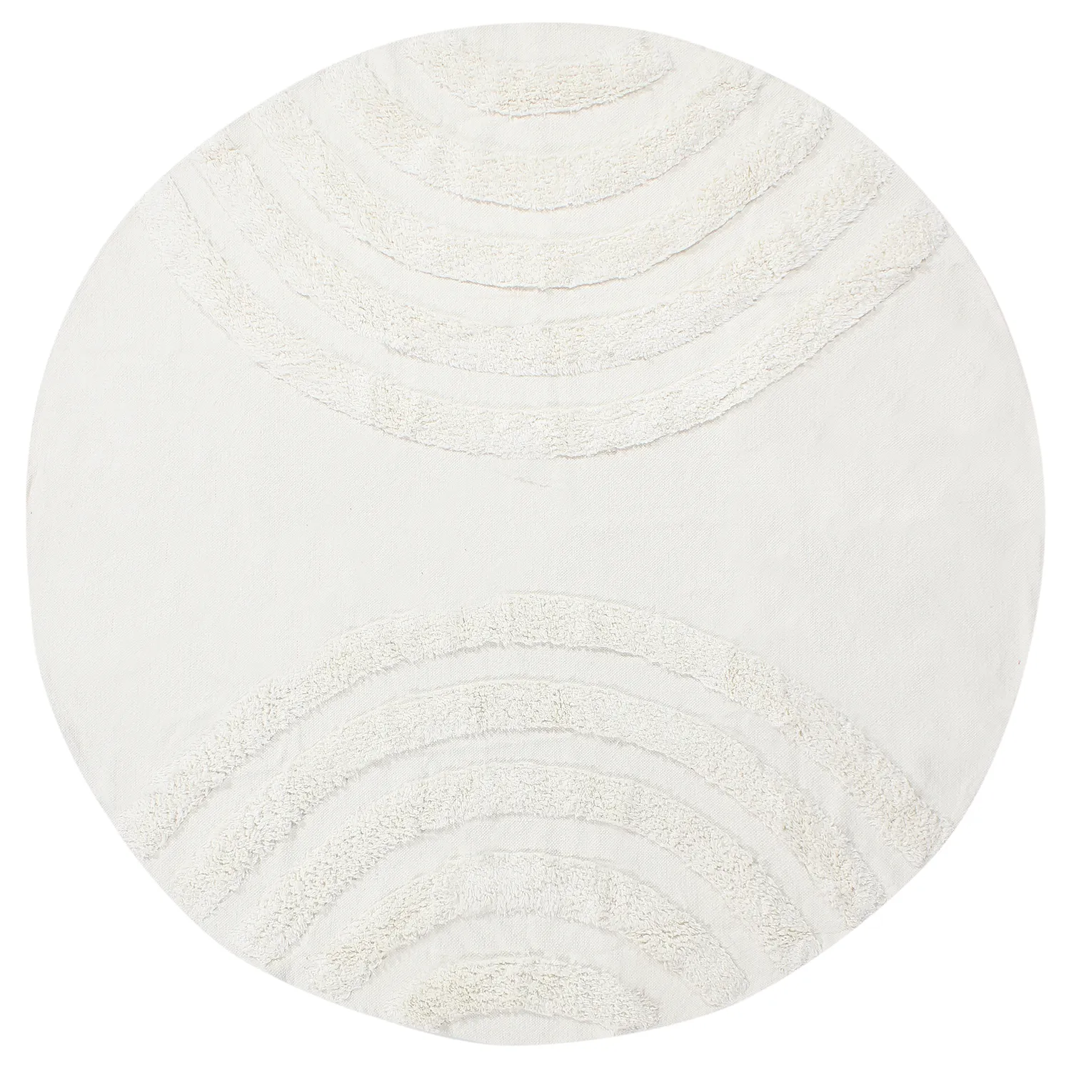 Rund matta - Everly Natural Cotton Shaggy (offwhite)