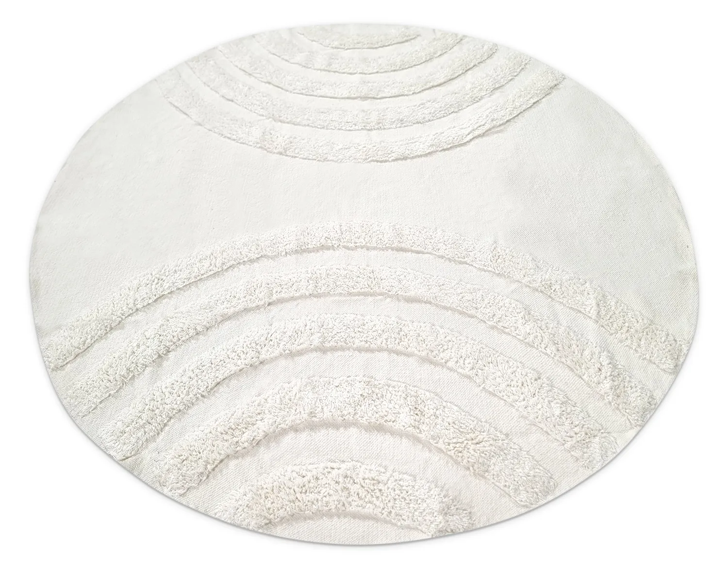Rund matta - Everly Natural Cotton Shaggy (offwhite)