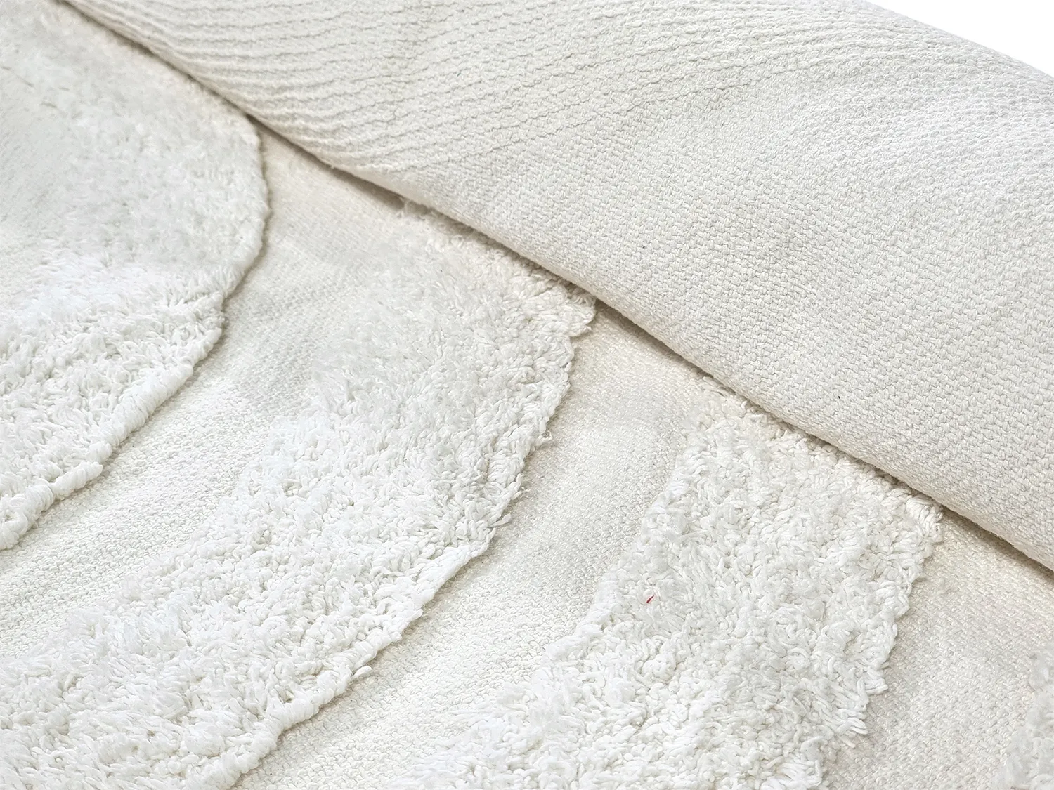 Rund matta - Everly Natural Cotton Shaggy (offwhite)