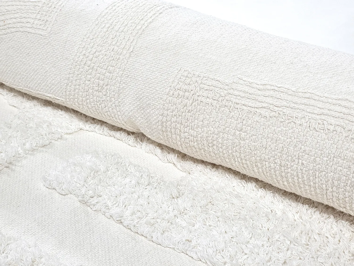 Rund matta - Fallon Natural Cotton Shaggy (offwhite)