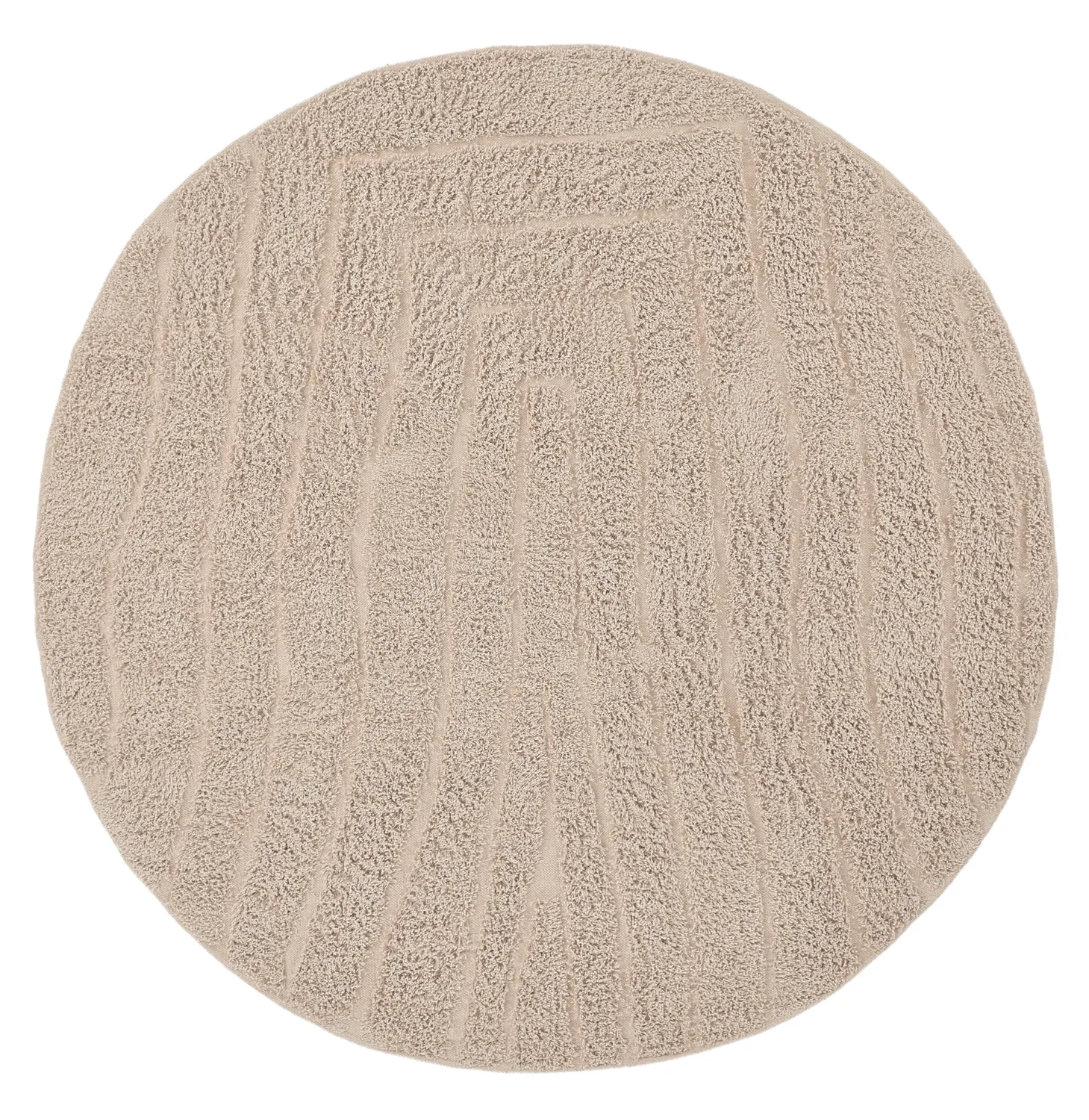Rund matta - Farley Natural Cotton Shaggy (beige)