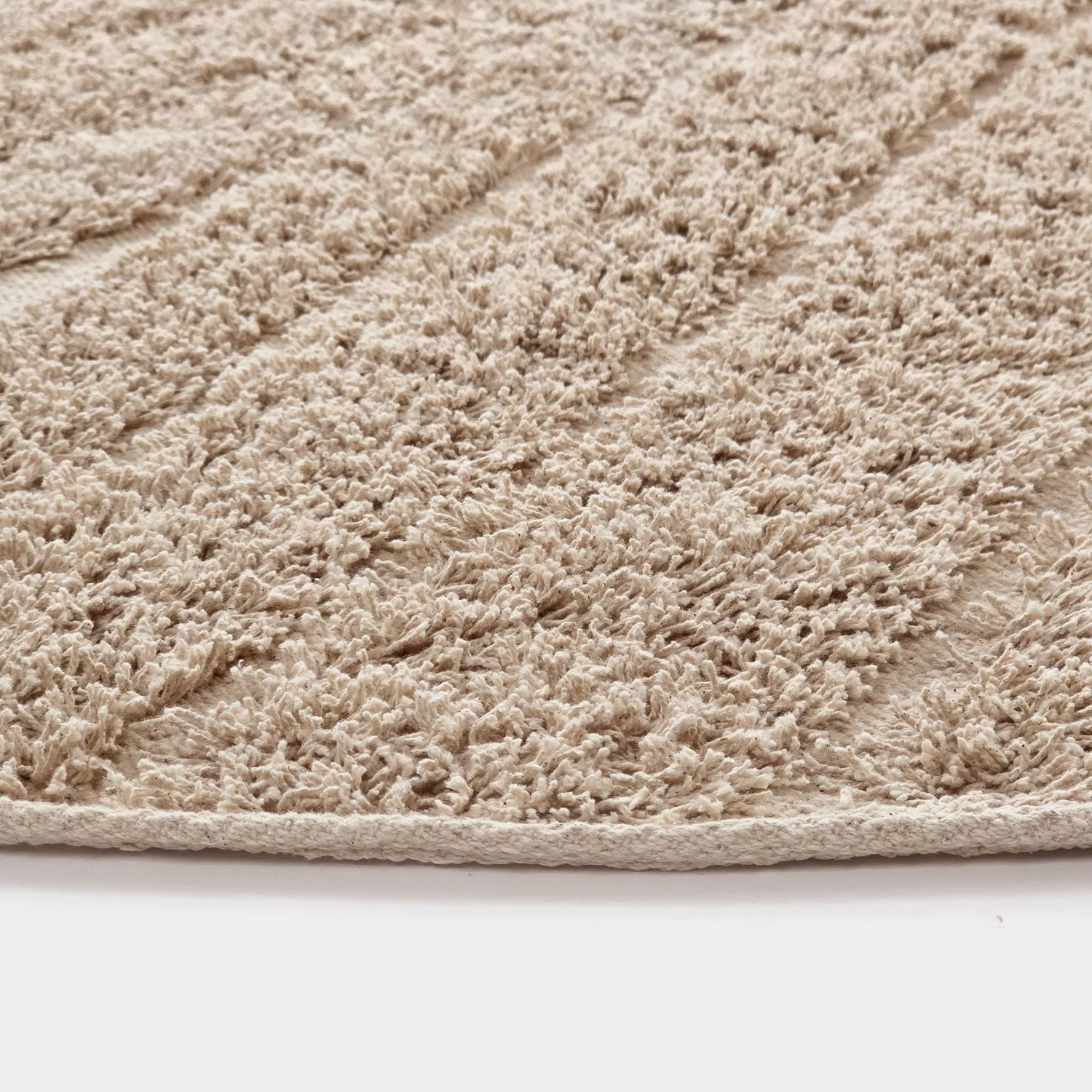 Rund matta - Farley Natural Cotton Shaggy (beige)