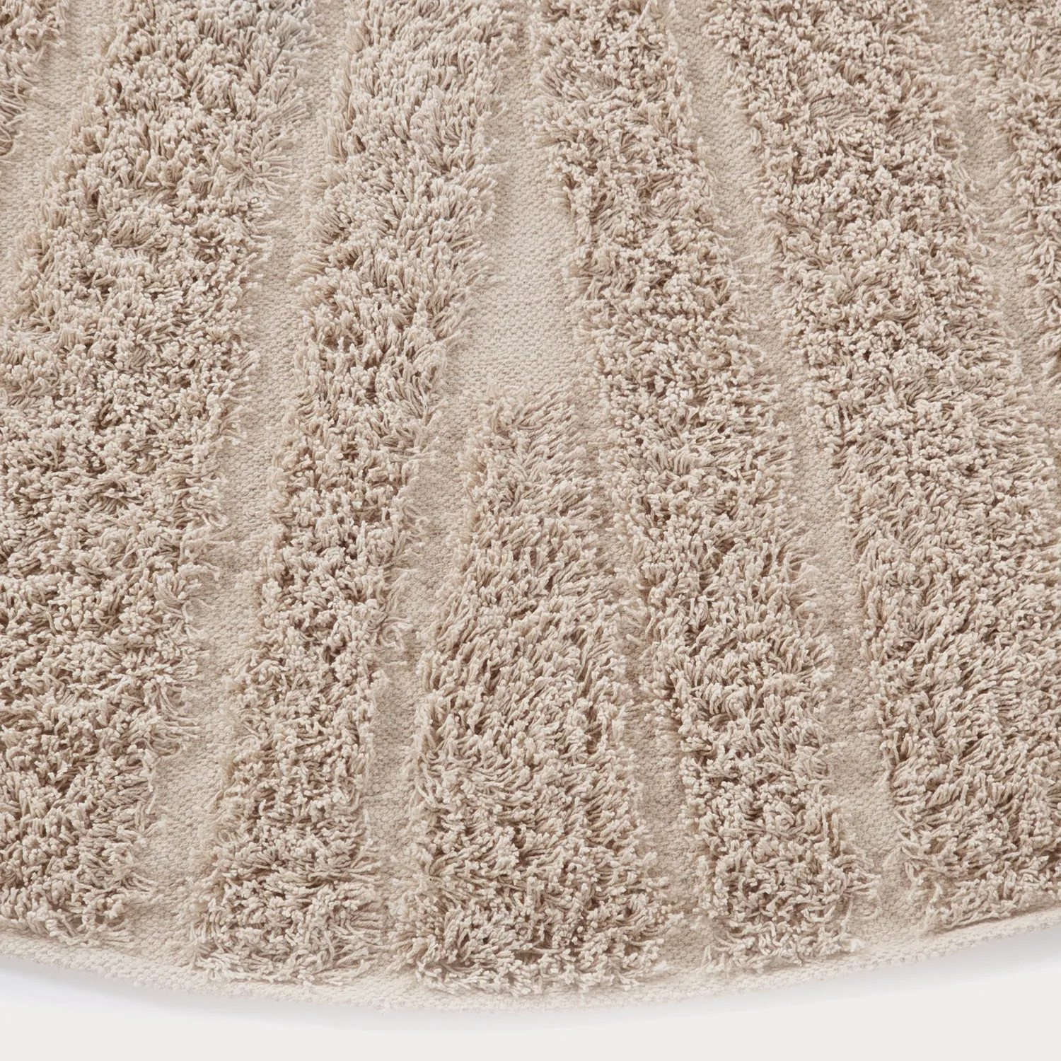 Rund matta - Farley Natural Cotton Shaggy (beige)