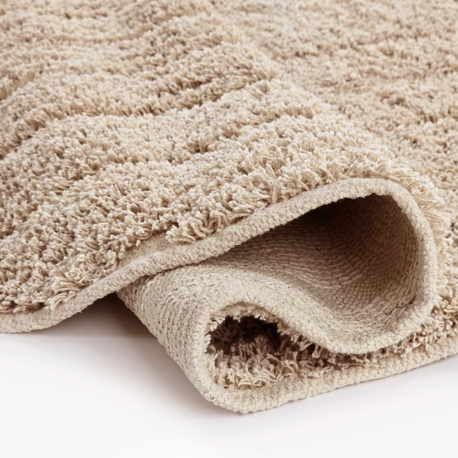 Rund matta - Farley Natural Cotton Shaggy (beige)