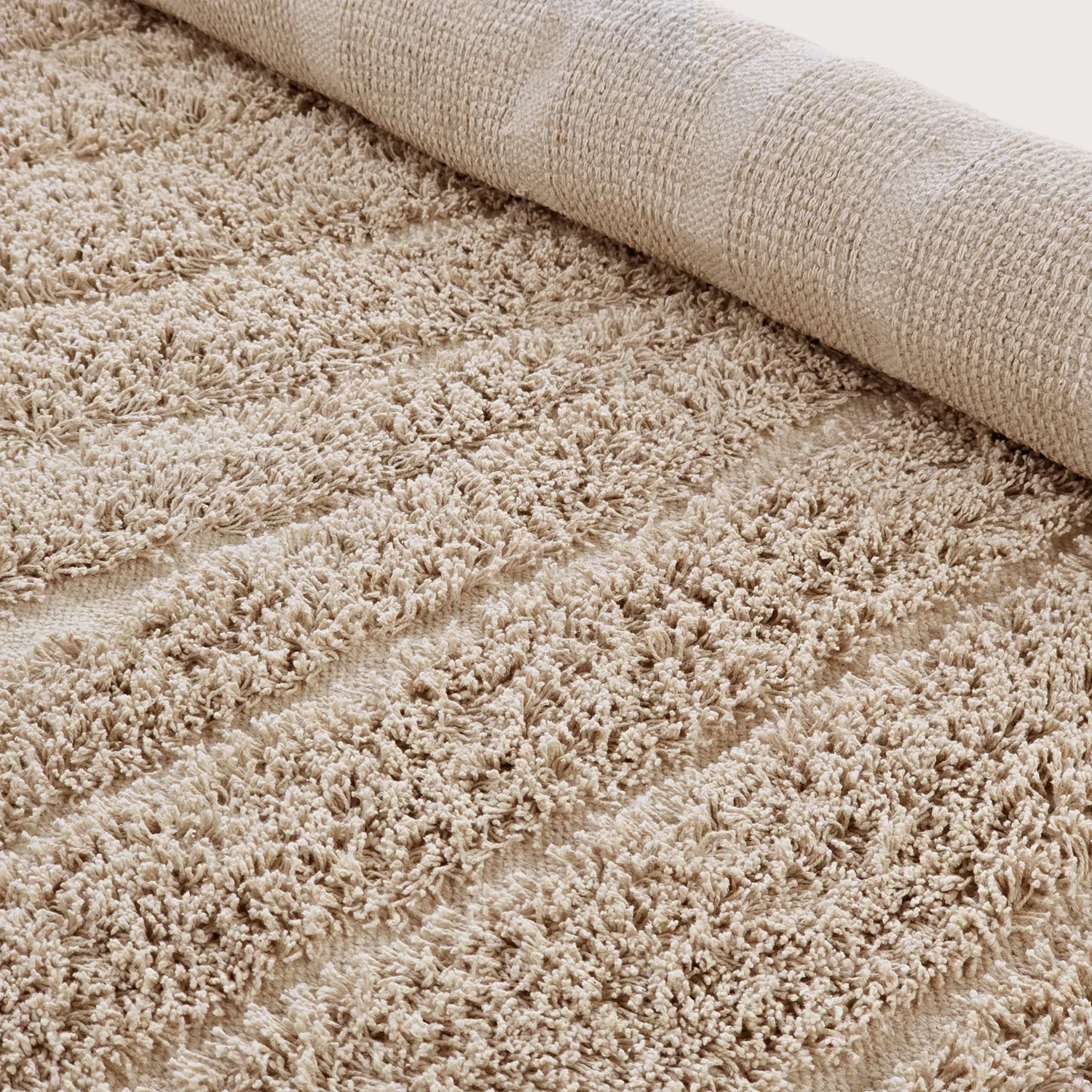 Rund matta - Farley Natural Cotton Shaggy (beige)