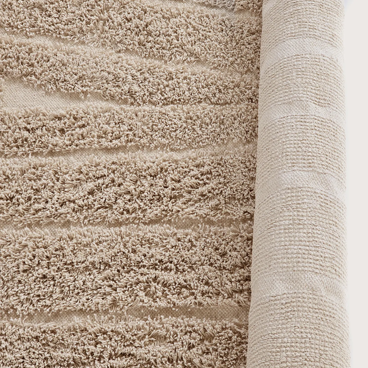 Rund matta - Farley Natural Cotton Shaggy (beige)