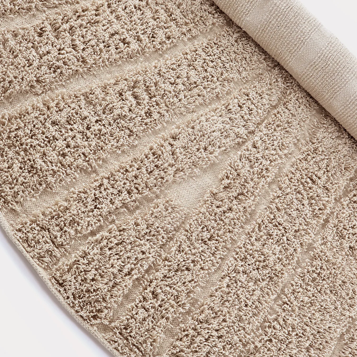 Rund matta - Farley Natural Cotton Shaggy (beige)