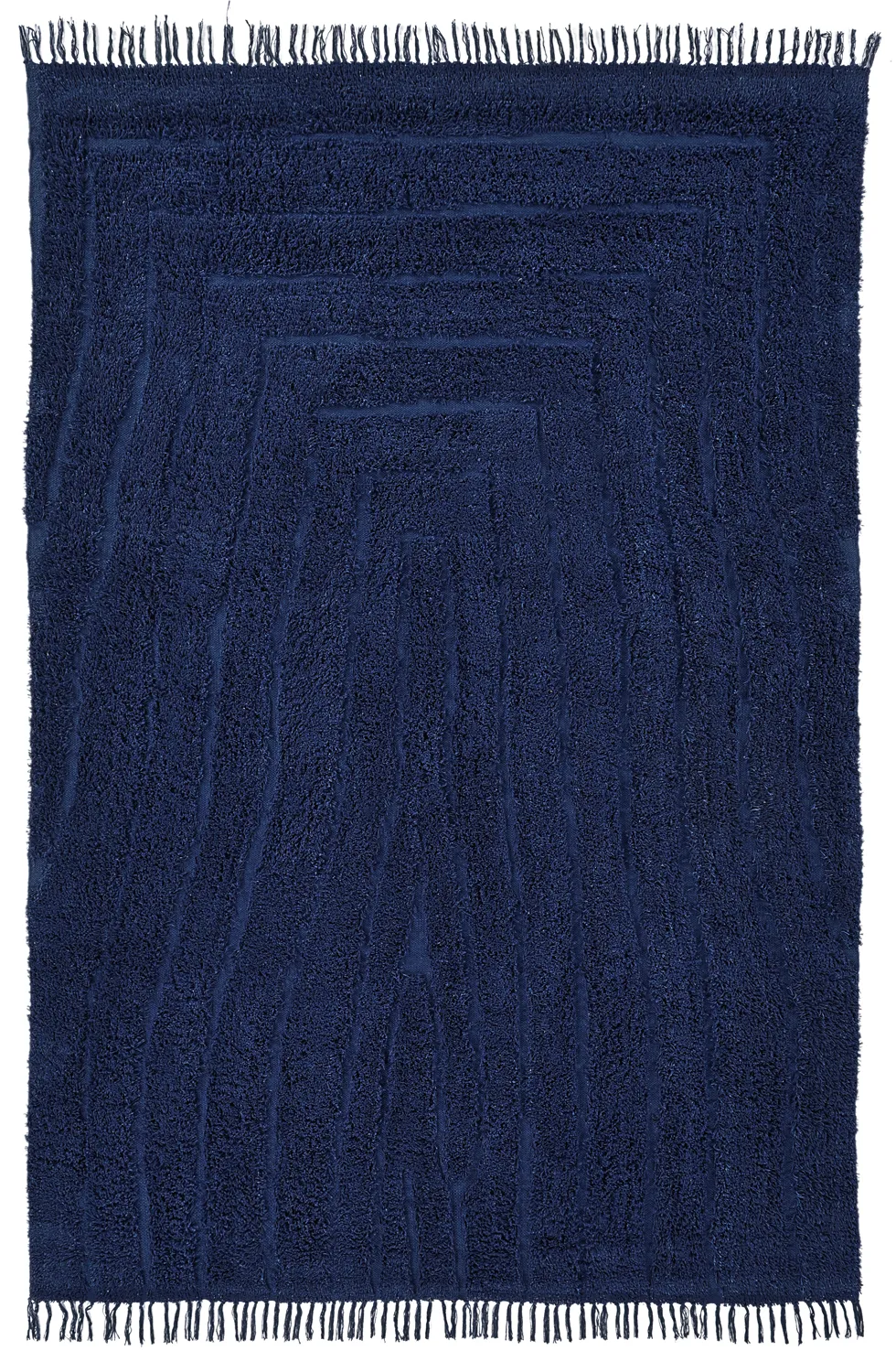 Ryamattor - Farley Natural Cotton Shaggy (blå)