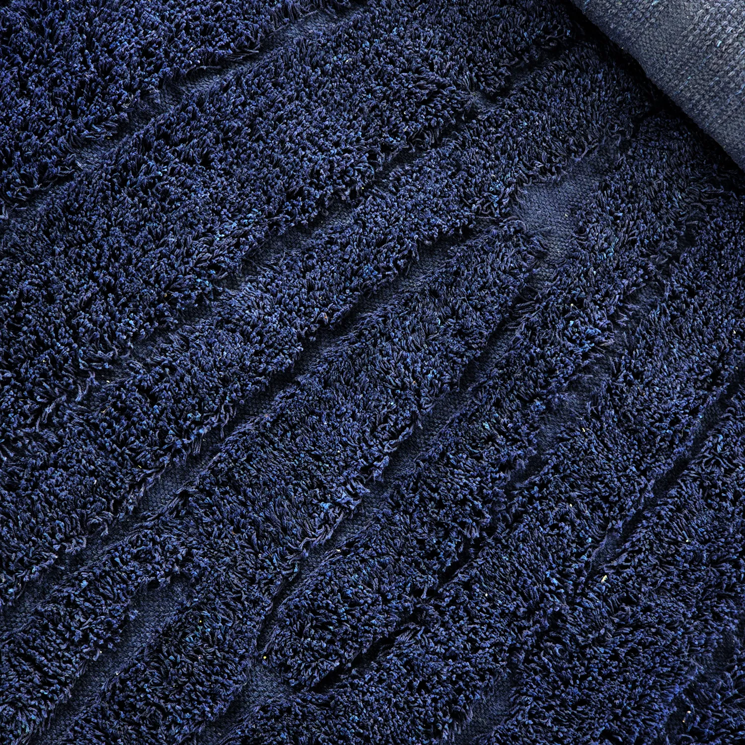 Ryamattor - Farley Natural Cotton Shaggy (blå)