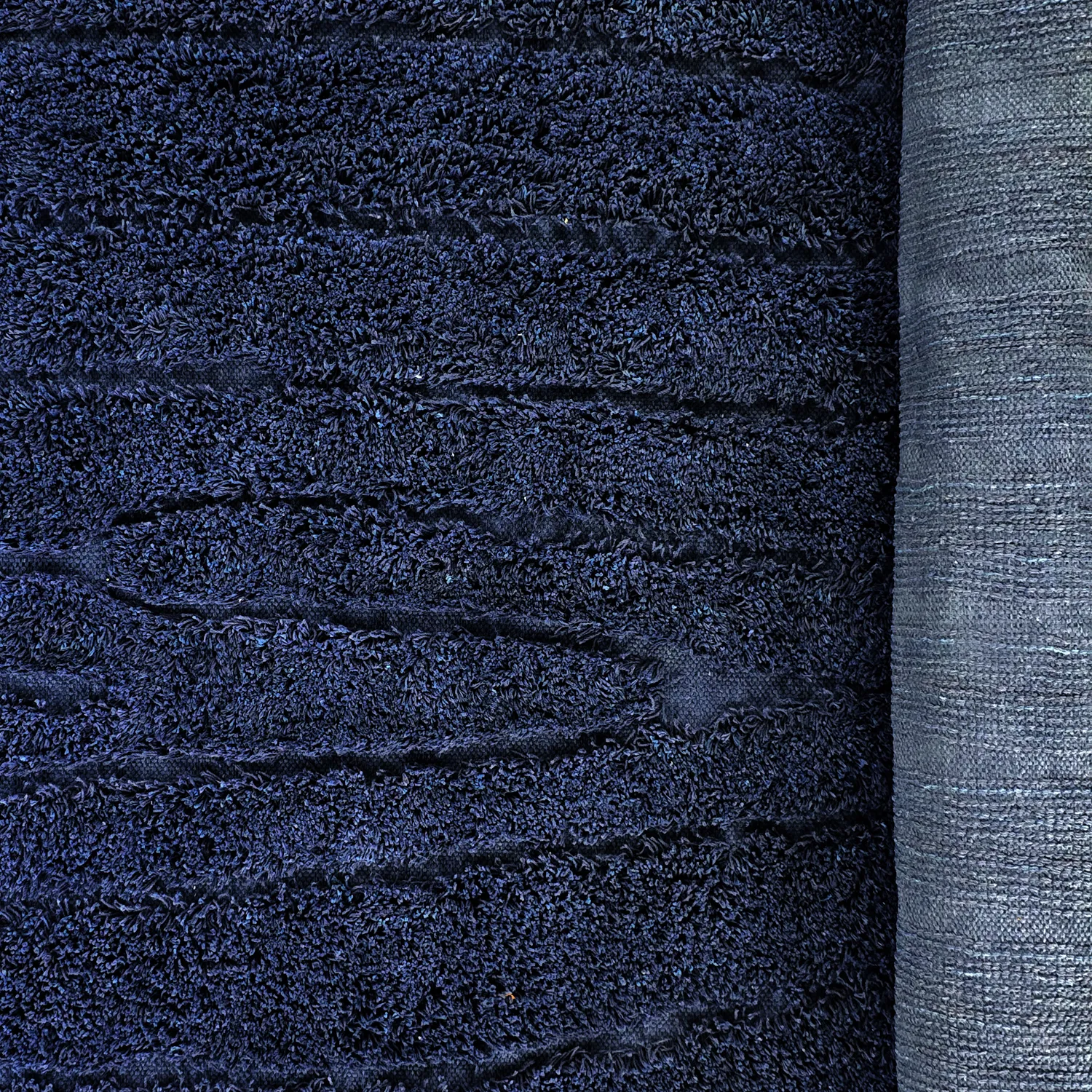Ryamattor - Farley Natural Cotton Shaggy (blå)