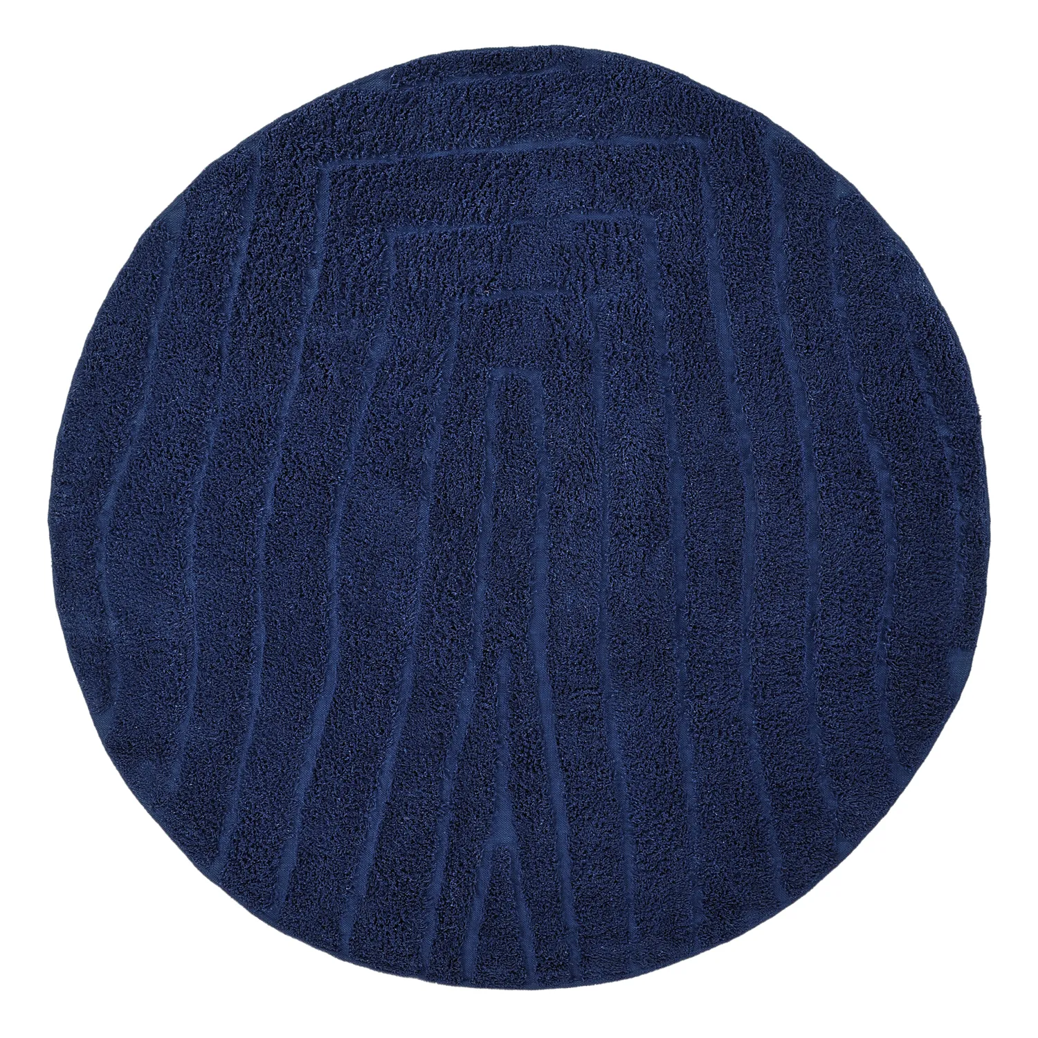 Rund matta - Farley Natural Cotton Shaggy (blå)