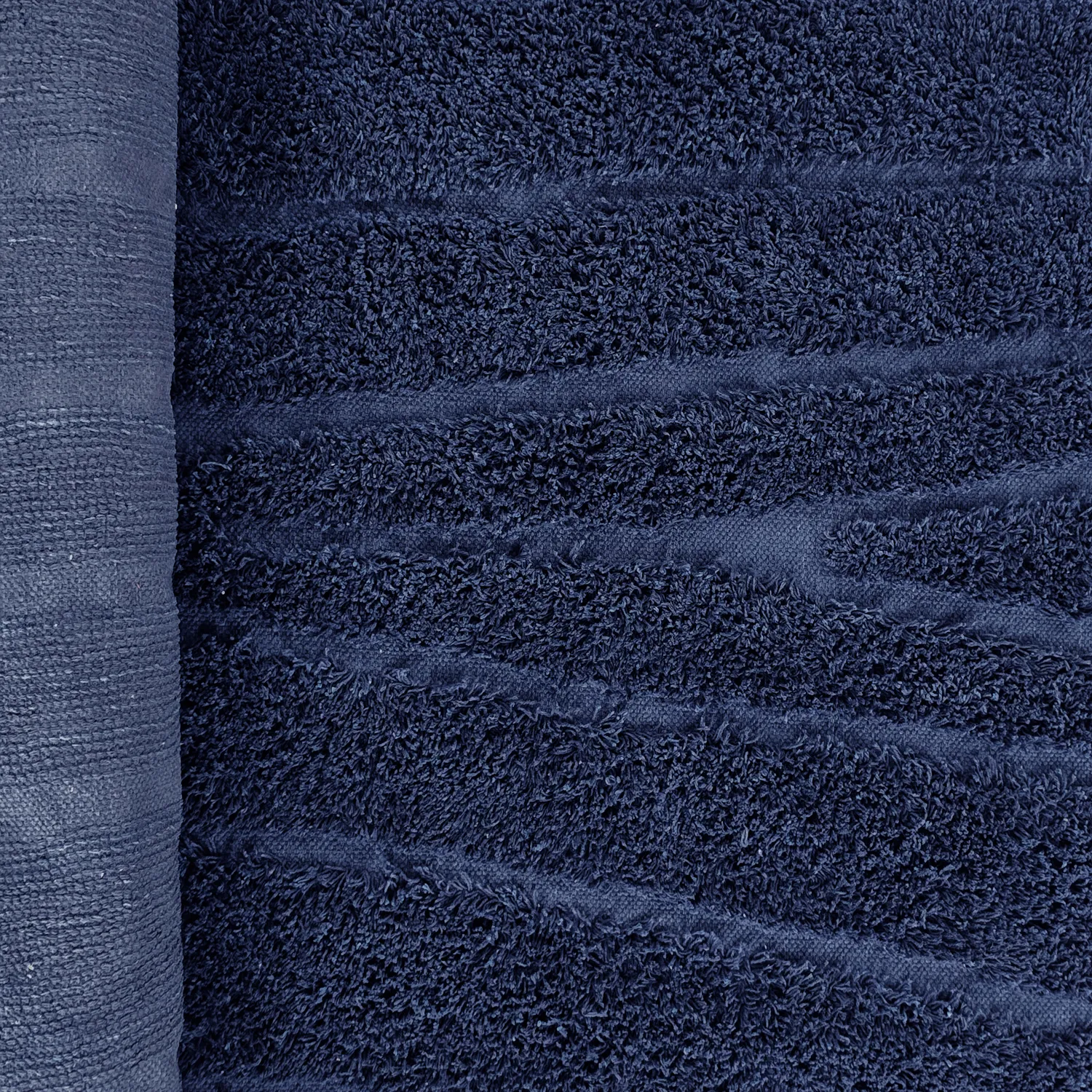 Rund matta - Farley Natural Cotton Shaggy (blå)