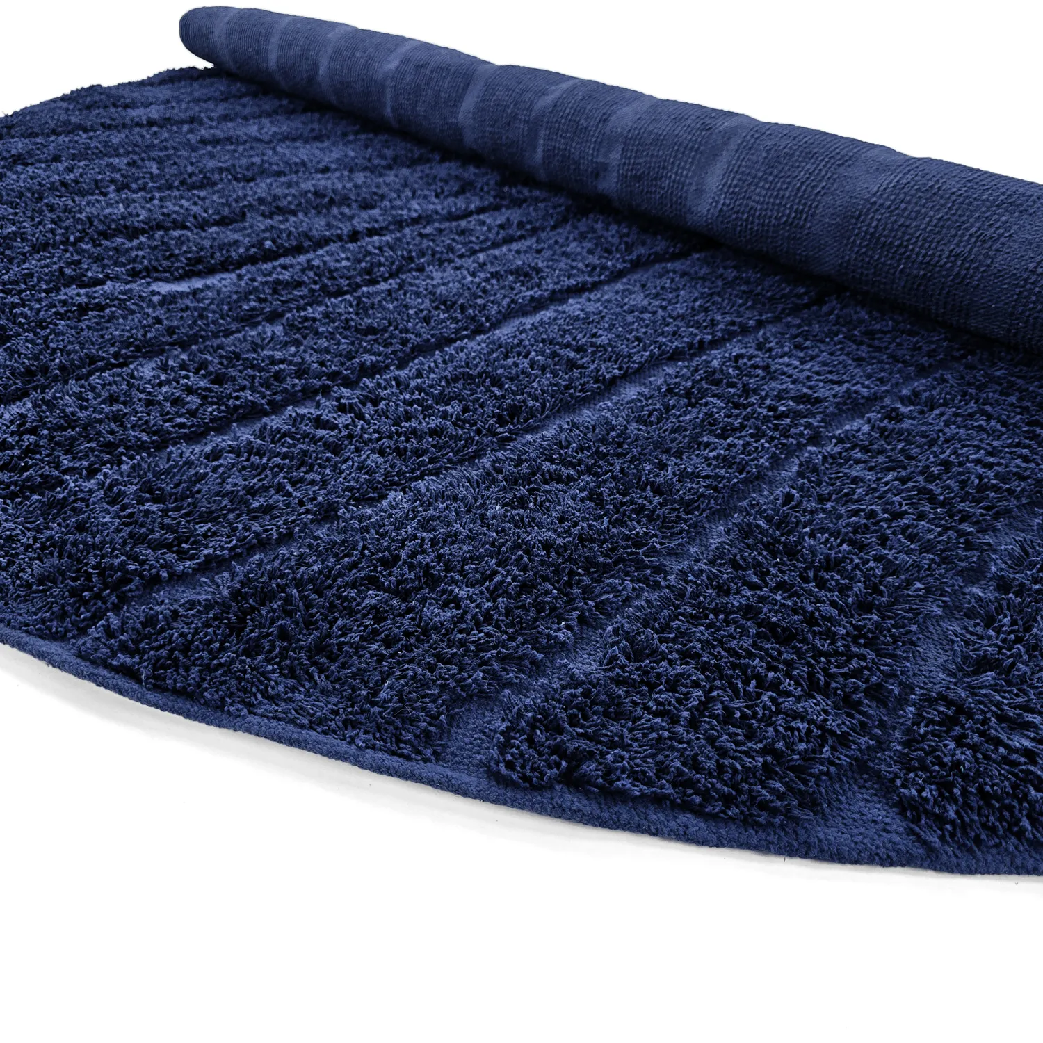 Rund matta - Farley Natural Cotton Shaggy (blå)